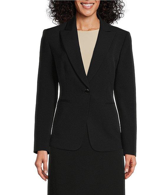 Preston & York Alyssa Notch Lapel Long Sleeve One Button Crepe Blazer Product Image