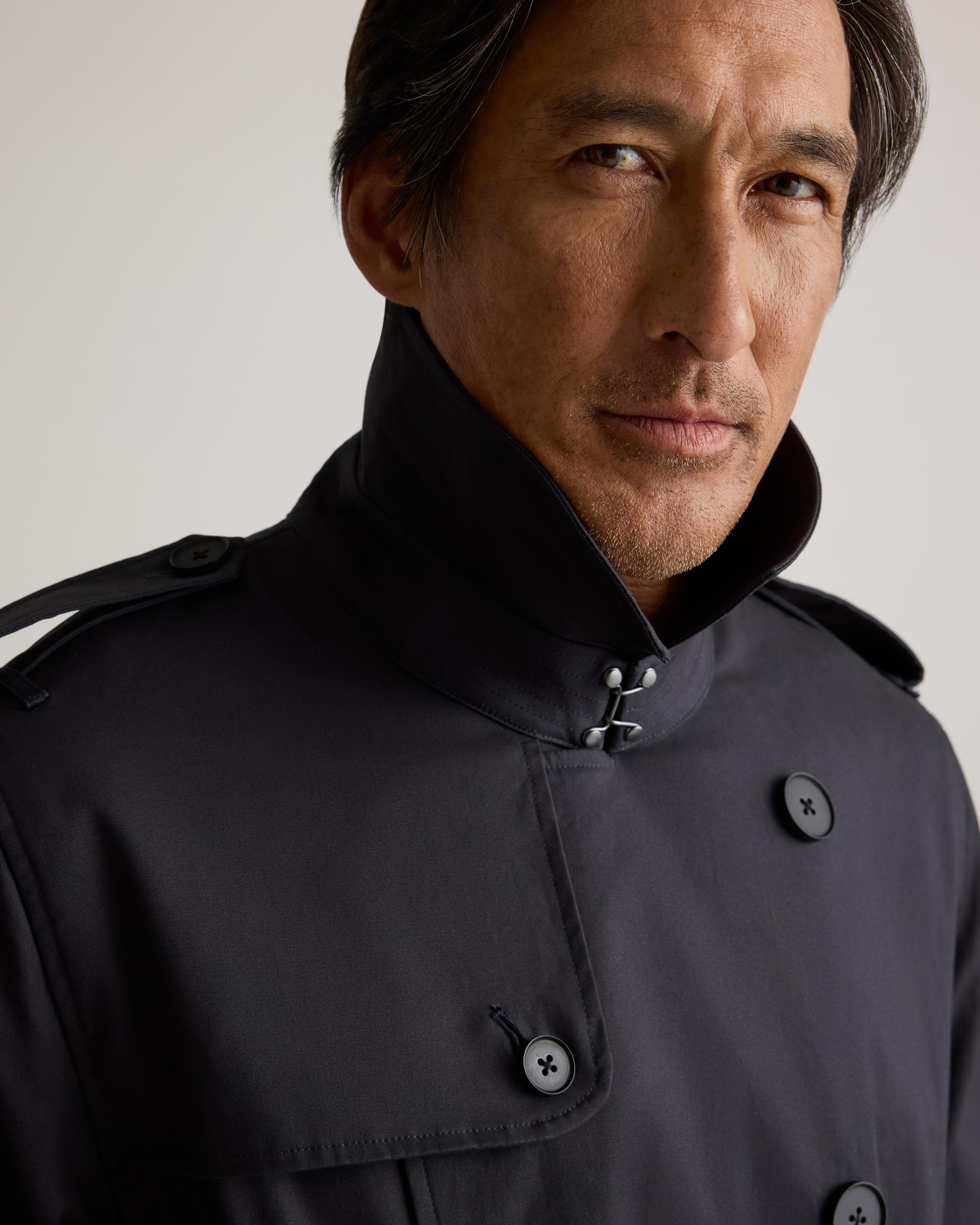 Quince | Men's Comfort Stretch Long Trench Coat Organic Cotton Product Image