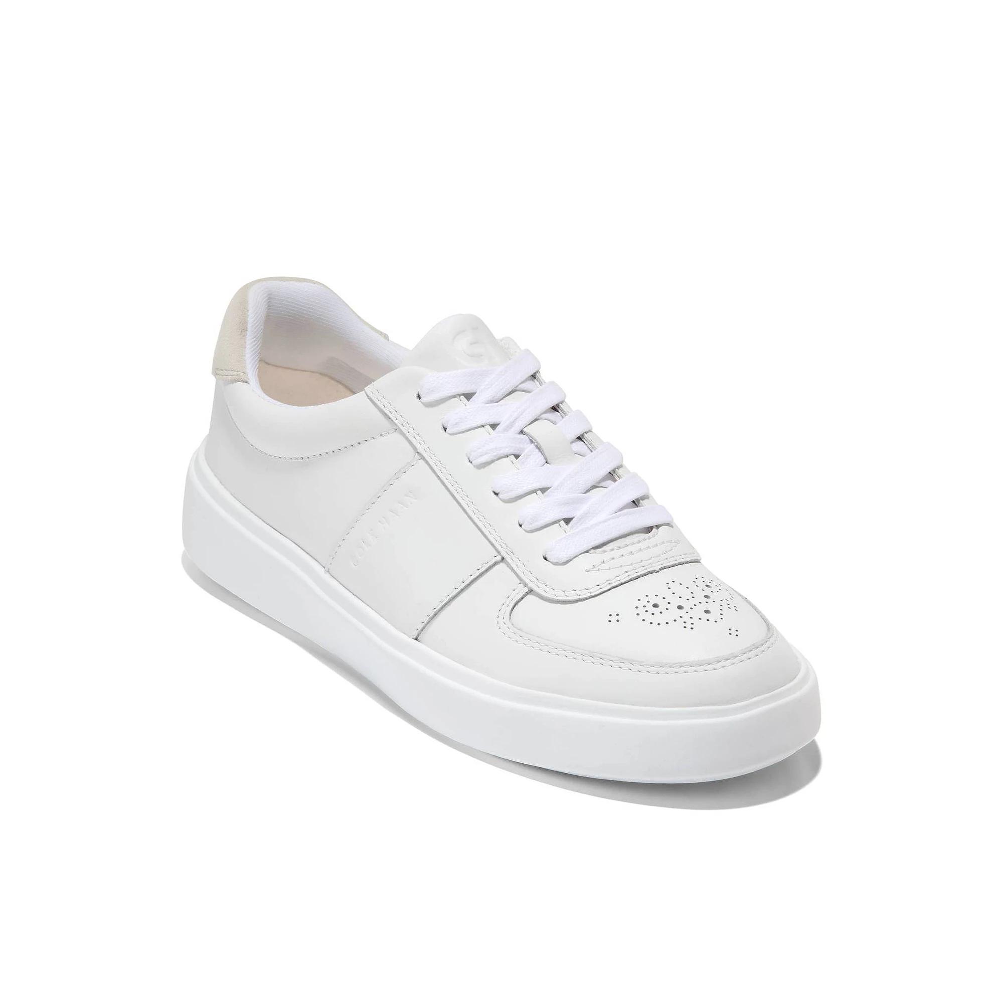 Cole Haan Grand Crosscourt Della Women's Leather Sneakers, Size: 9.5, White Silver Birch Product Image