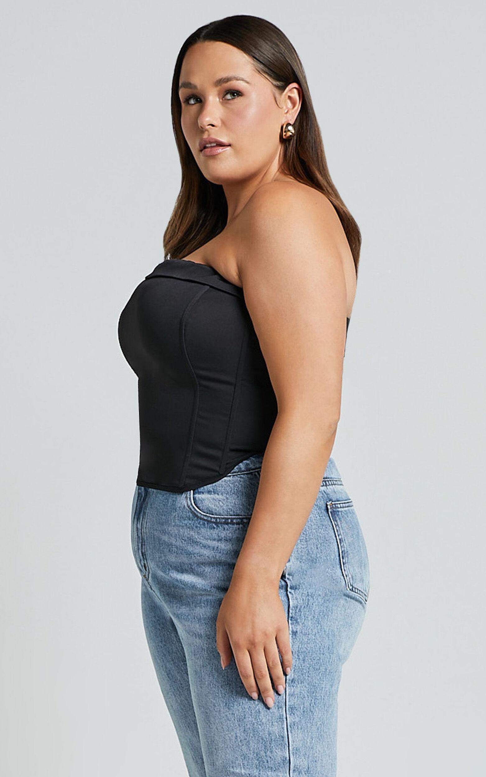 Vaira Top - Strapless Corset Top in Black Product Image