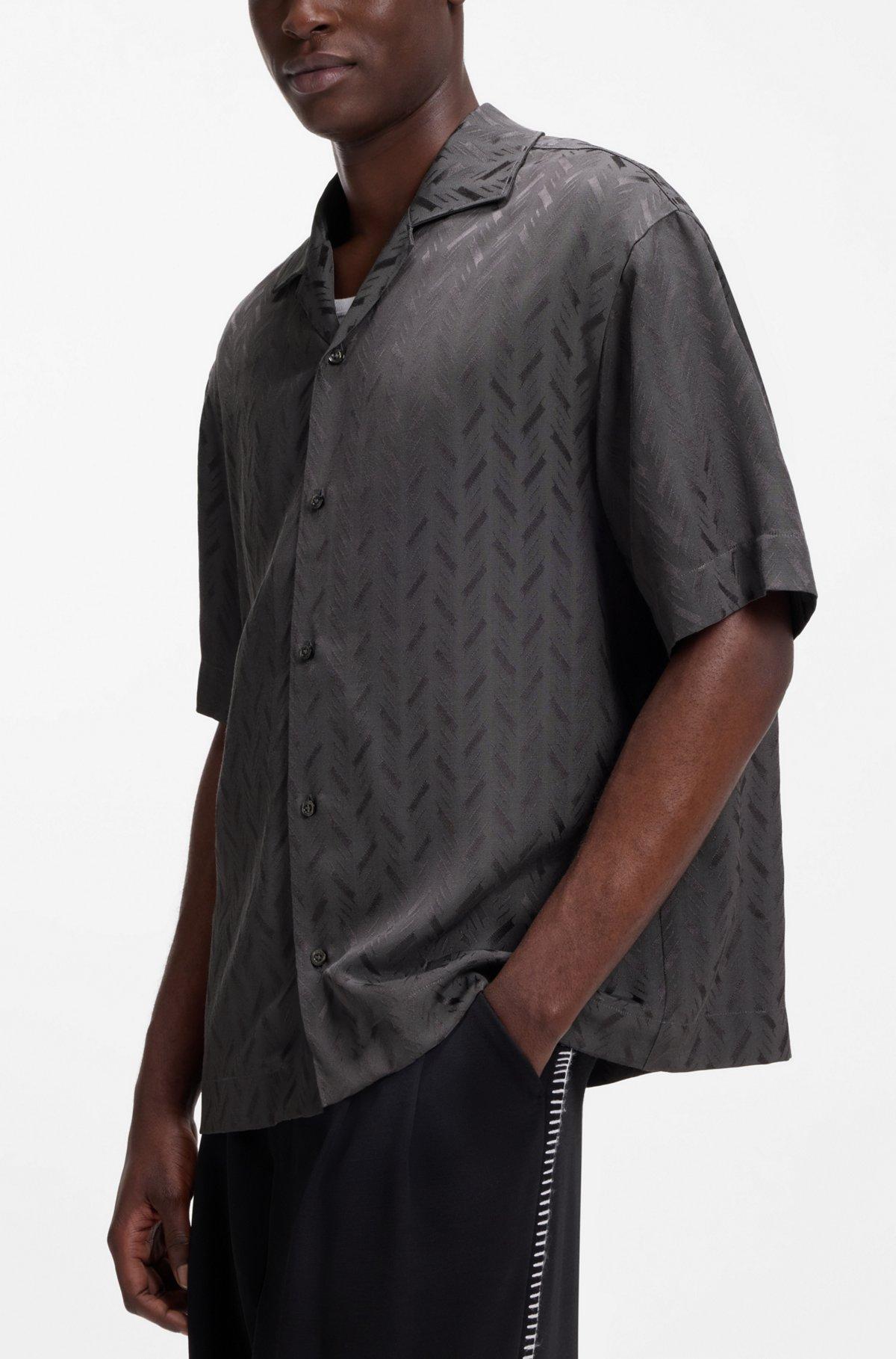 Oversized-fit shirt with jacquard pattern Product Image