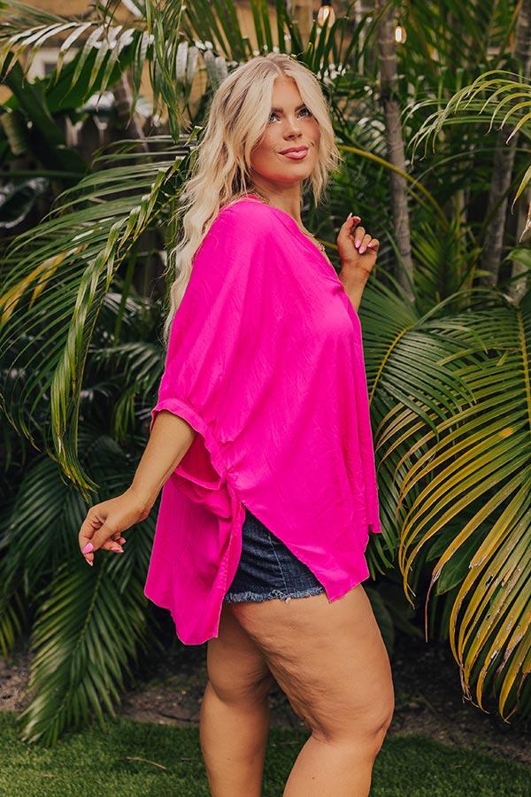 Sun-Kissed Sands Shift Top In Fuchsia Curves Product Image