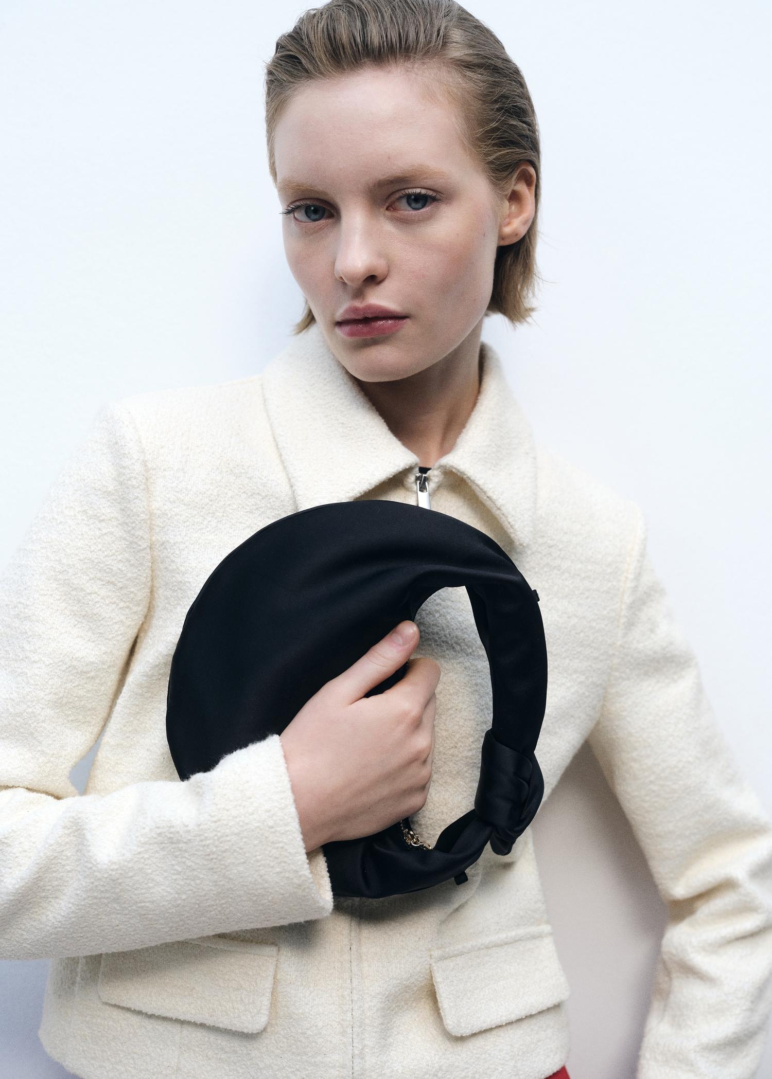 Cotton-blend jacket with lapel - Women | MANGO USA Product Image