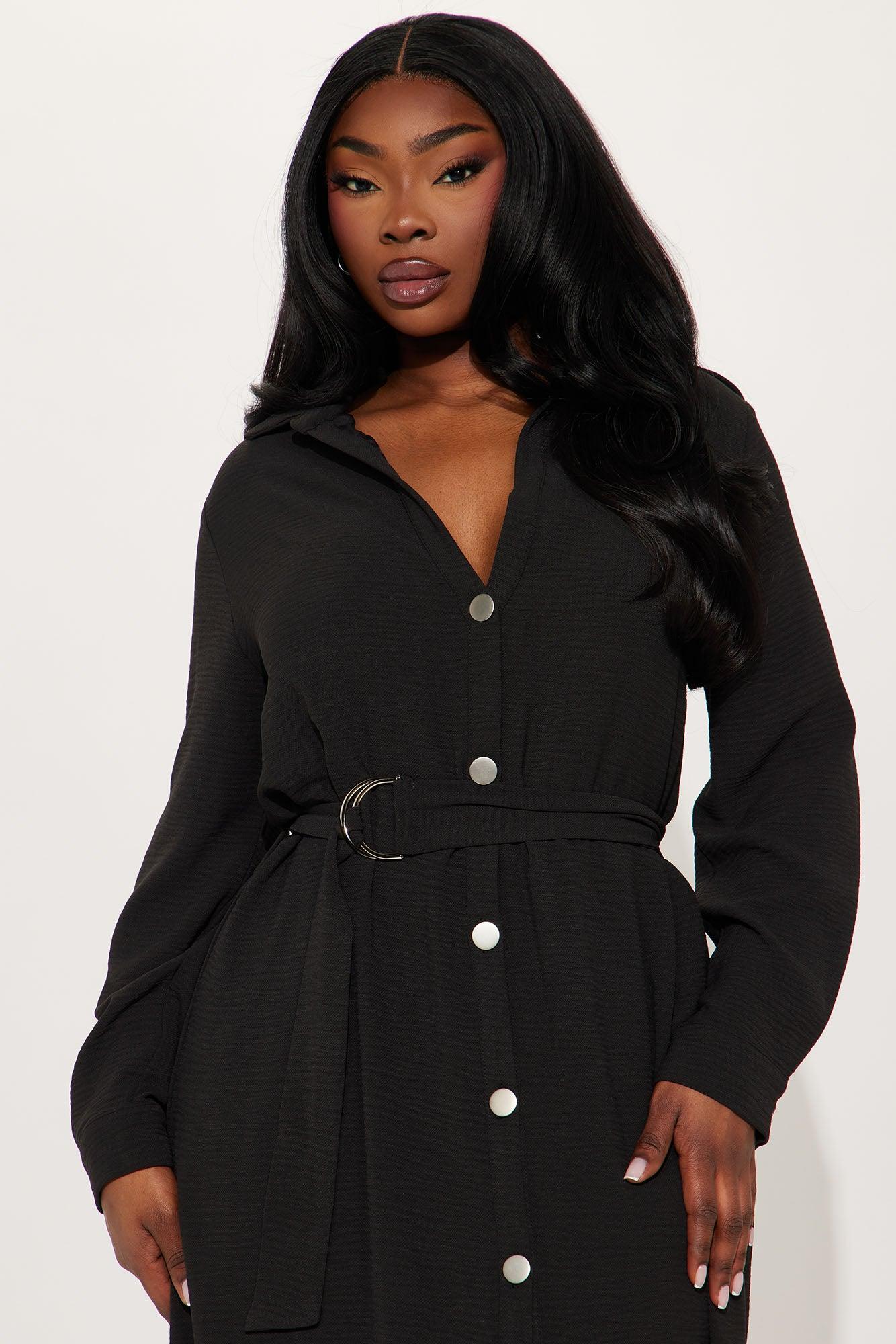 Gemma Shirt Maxi Dress - Black Product Image