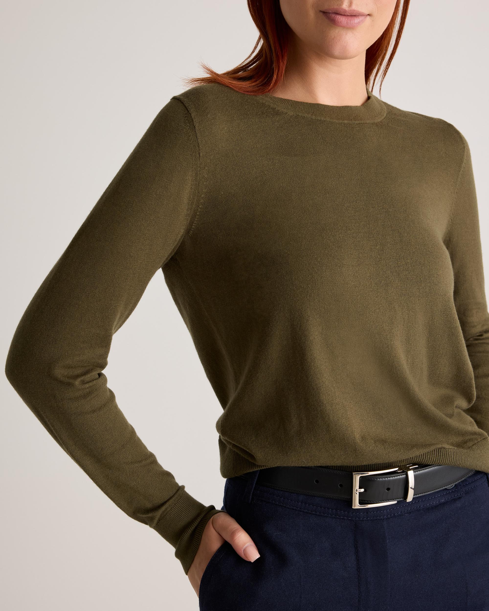 Quince | Women's Lightweight Cotton Cashmere Crew Sweater Size XS, Organic Cotton Product Image