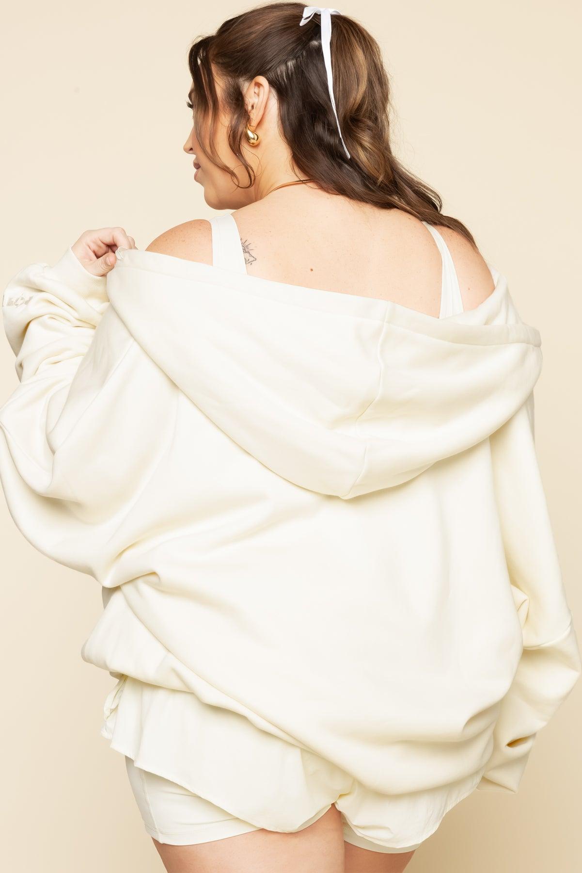 Zip Cloud Hoodie - Ivory Product Image