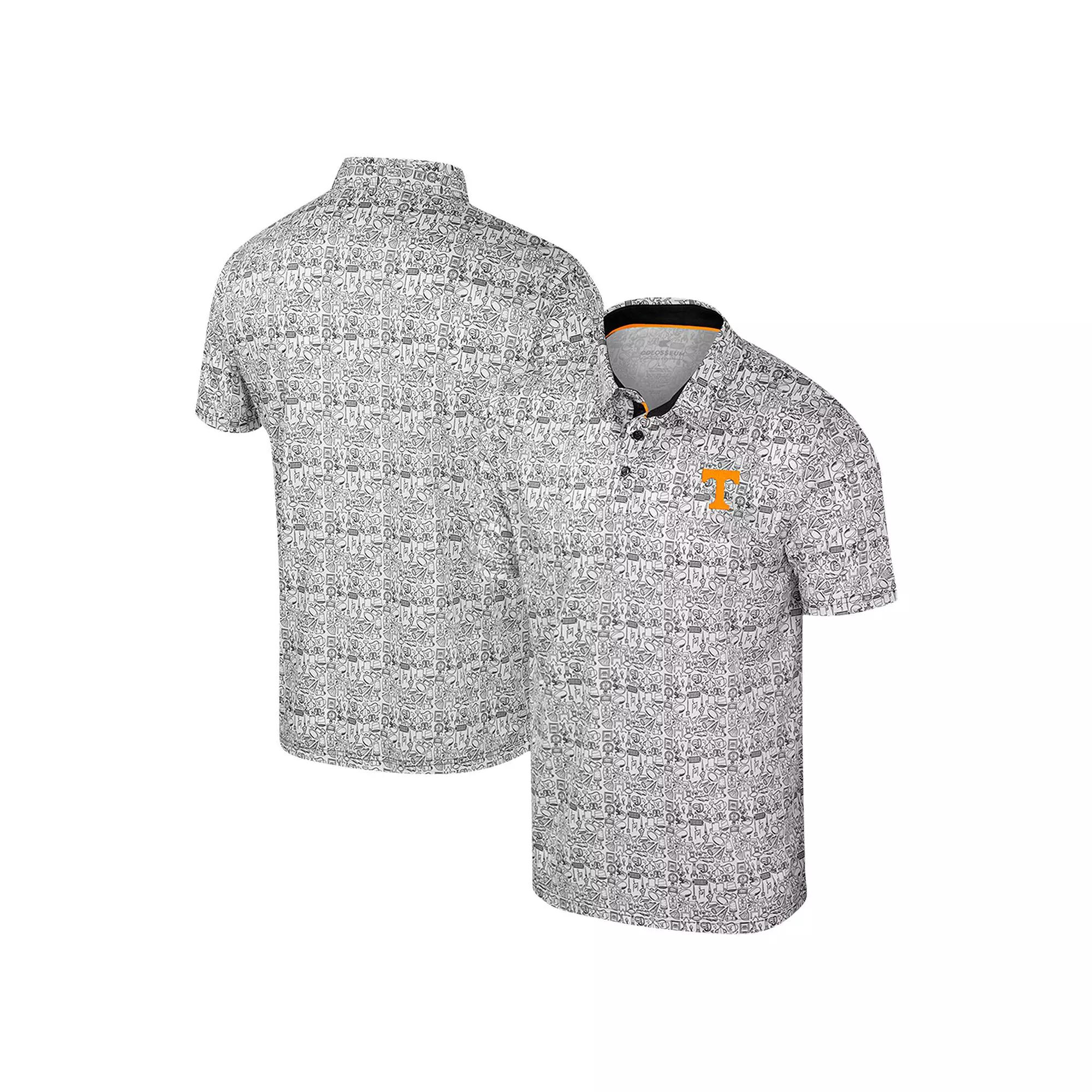 Men's Colosseum White Tennessee Volunteers Big & Tall It's Time! Allover Printed Polo,  Product Image