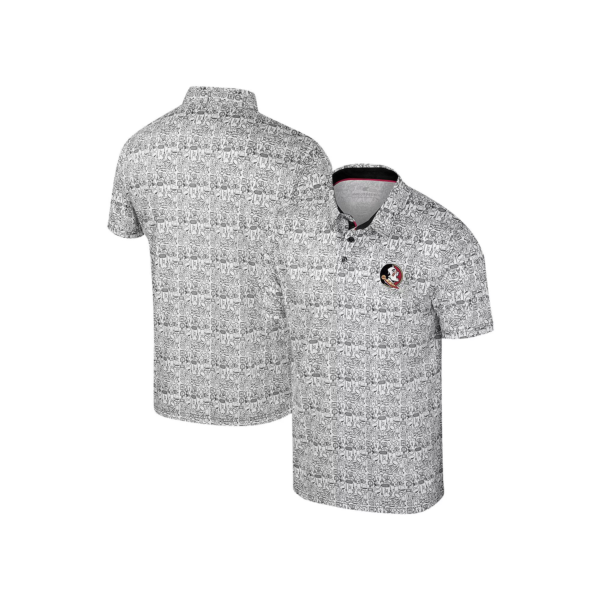 Men's Colosseum White Tennessee Volunteers Big & Tall It's Time! Allover Printed Polo,  Product Image