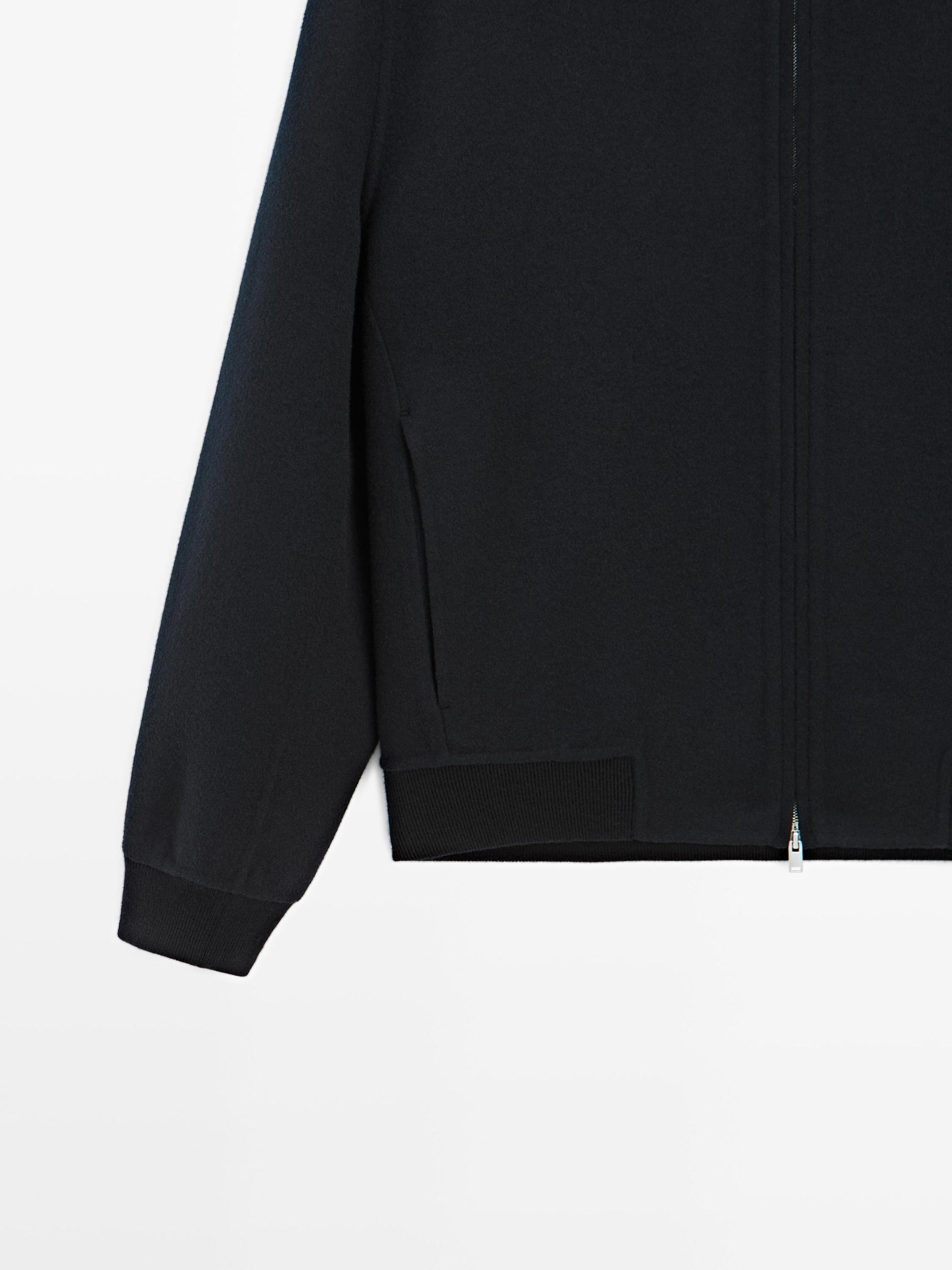 Wool blend hooded cardigan Product Image