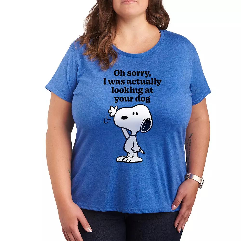 Plus Peanuts Snoopy Looking At Your Dog Graphic Tee, Women's,  Product Image