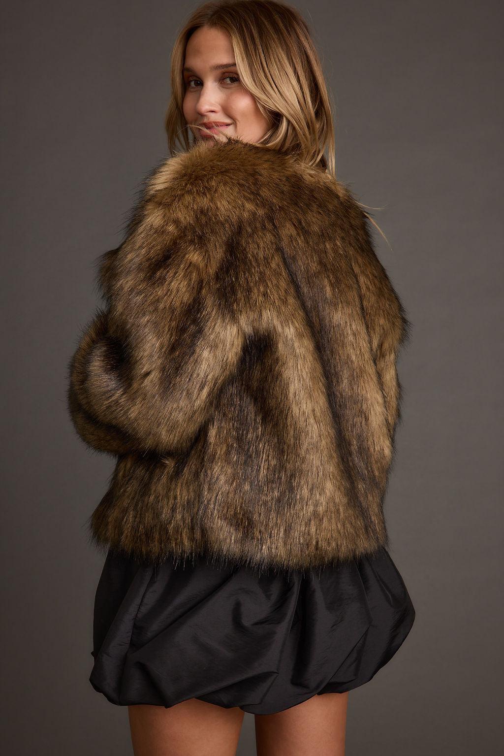 Misty Brown Faux Fur Coat Product Image