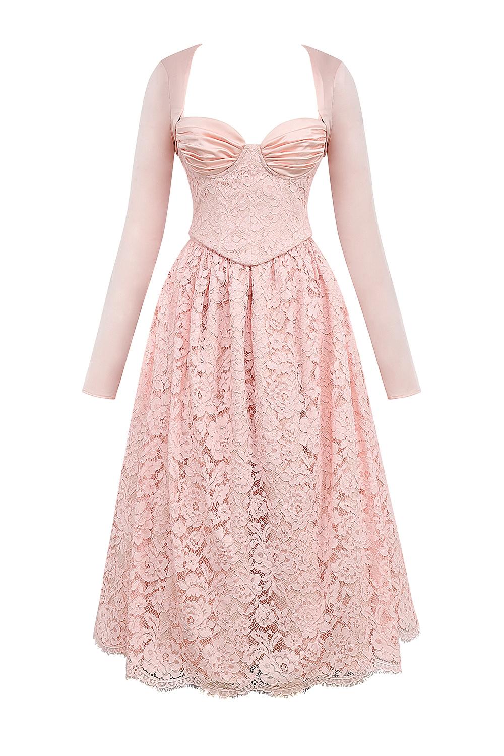 Duchess  ballerina pink lace corset, skirt and bolero - sale Product Image
