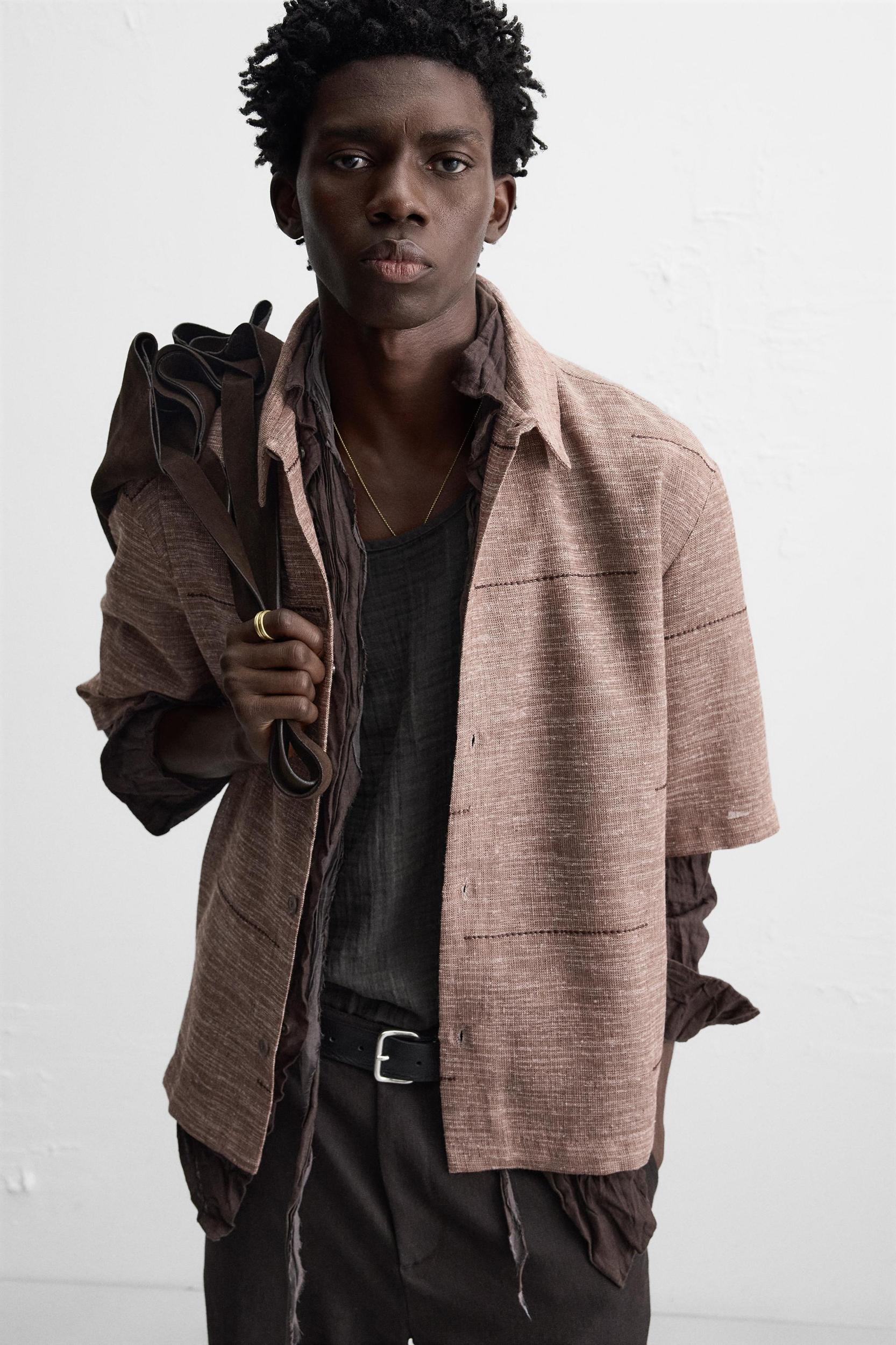 EMBROIDERED TEXTURED SHIRT Product Image