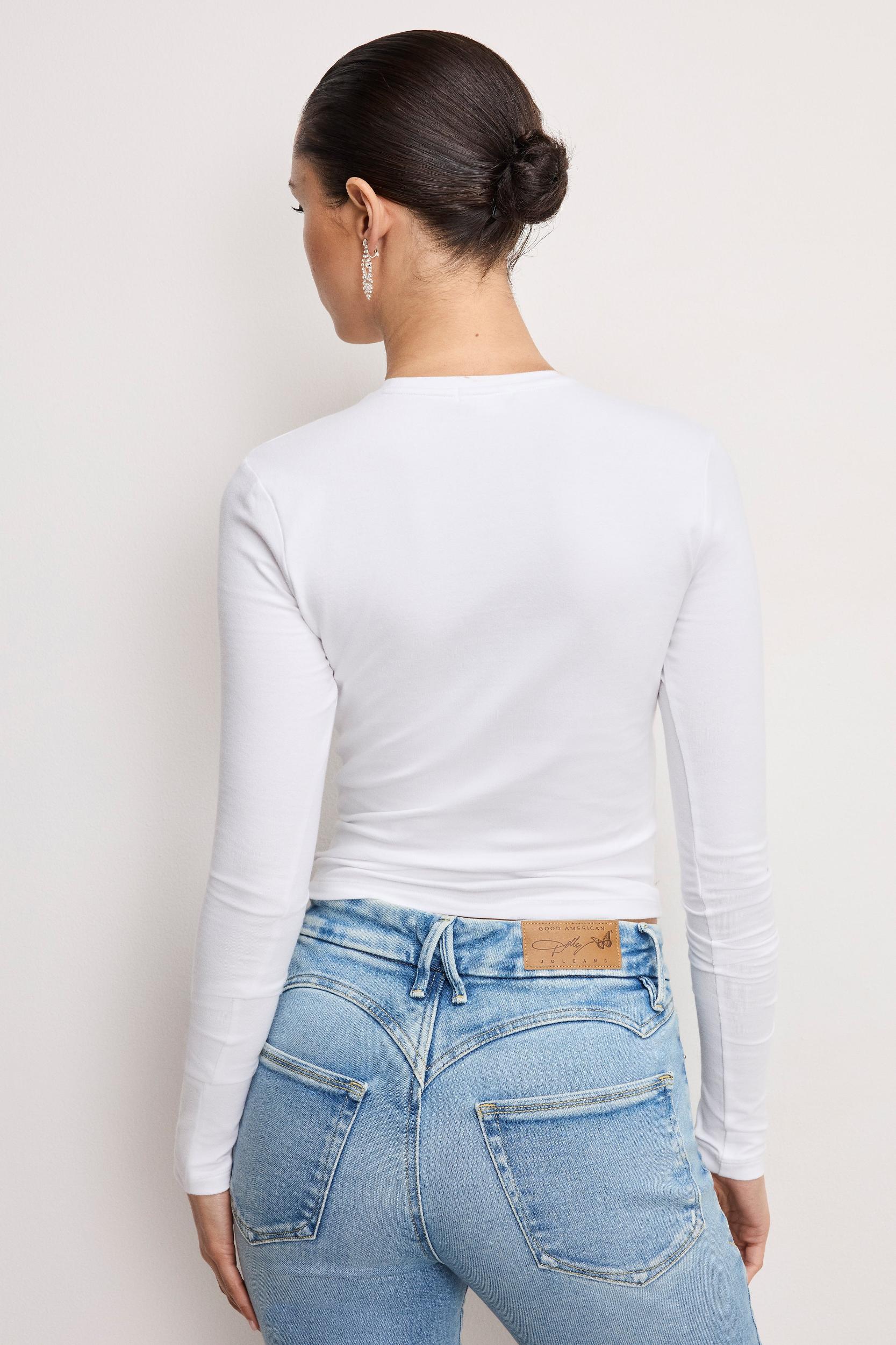 DOLLY BUTTERFLY SUPER STRETCH LONG SLEEVE | WHITE001 Product Image