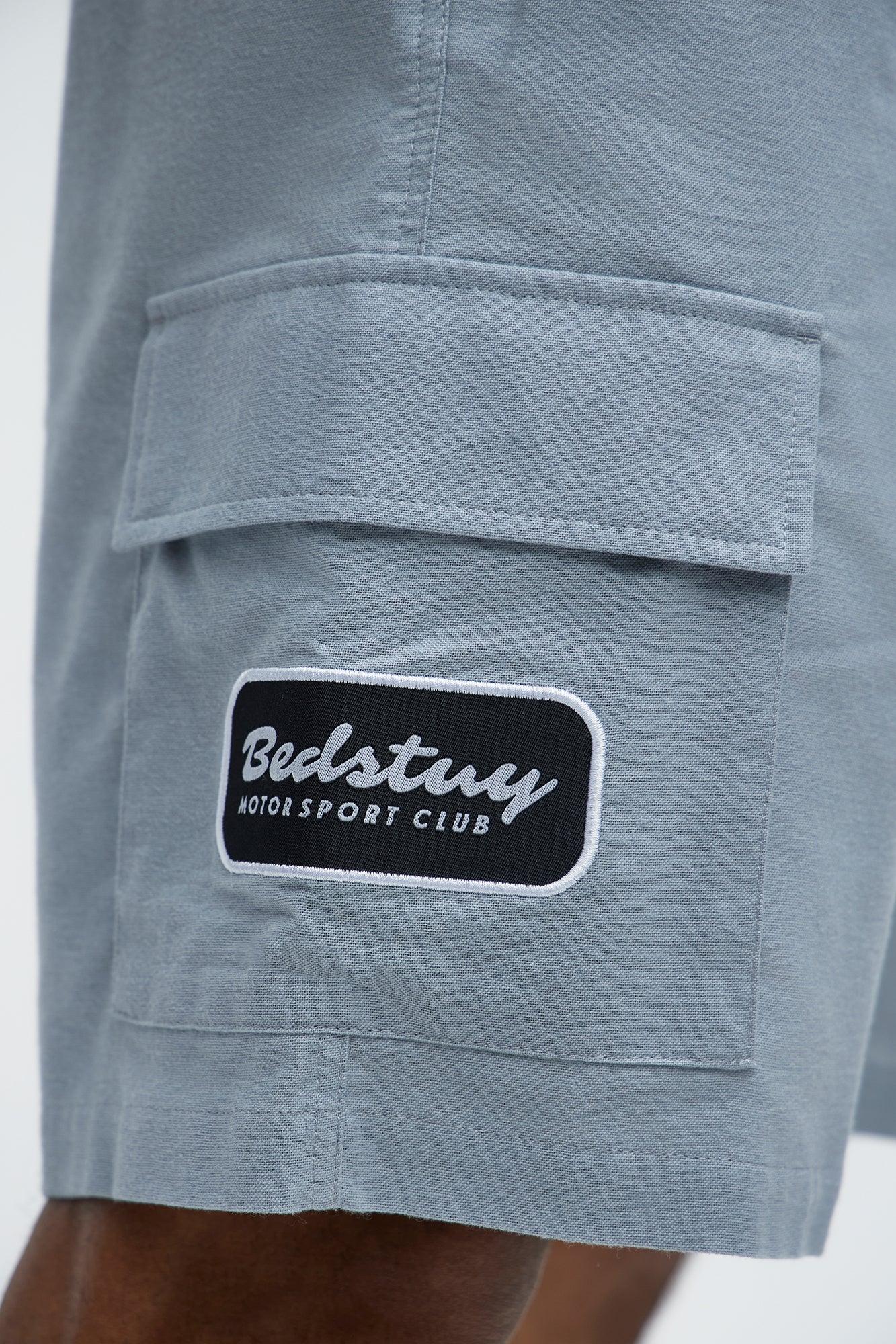 Bedstuy Patch Relaxed Shorts - Light Blue Product Image
