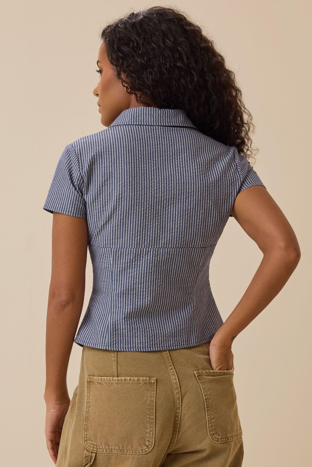 Penelope Stripe Button Up Top Product Image