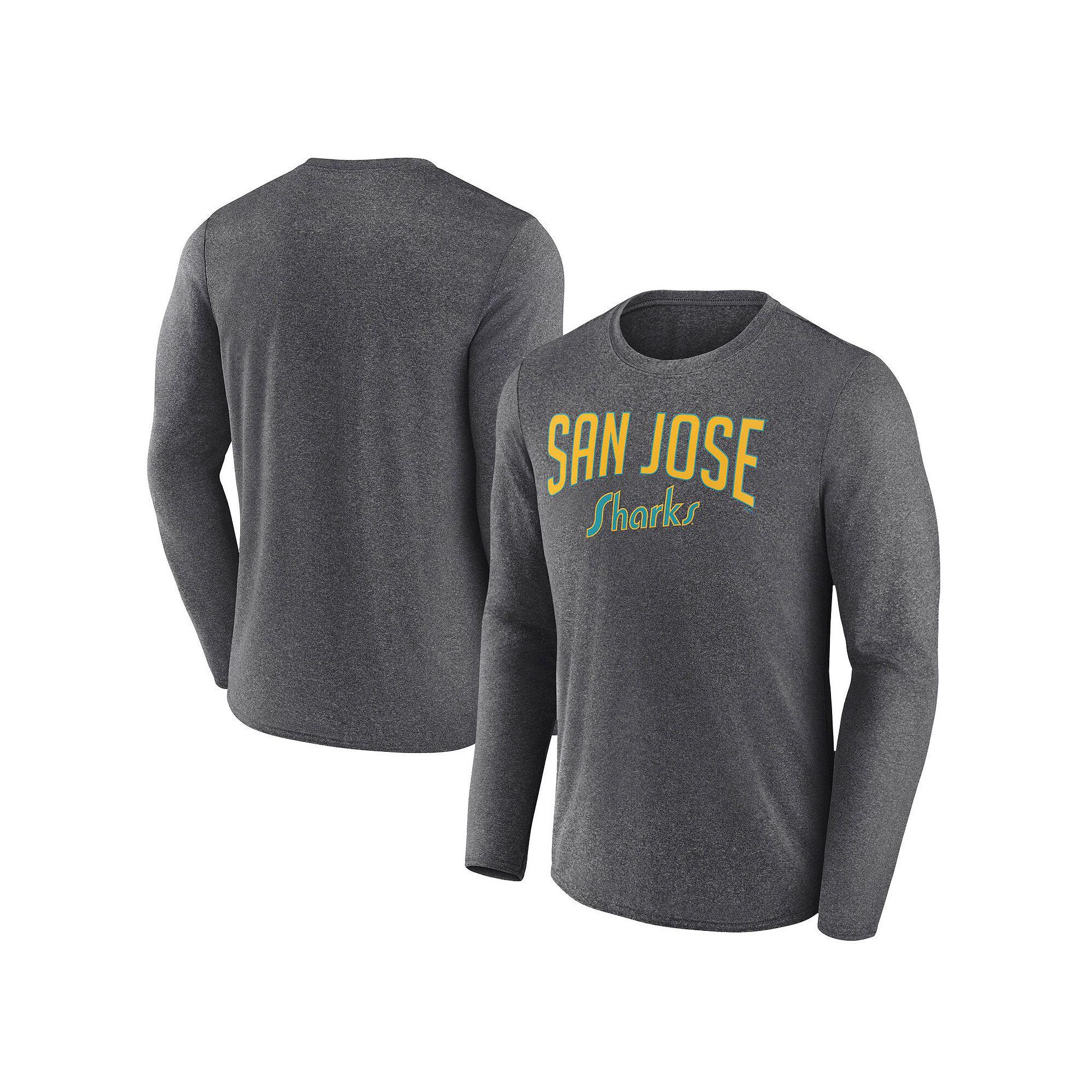 Men's Fanatics Branded Heather Charcoal San Jose Sharks Special Edition 2.0 Scoring Chance Long Sleeve T-Shirt,  Product Image