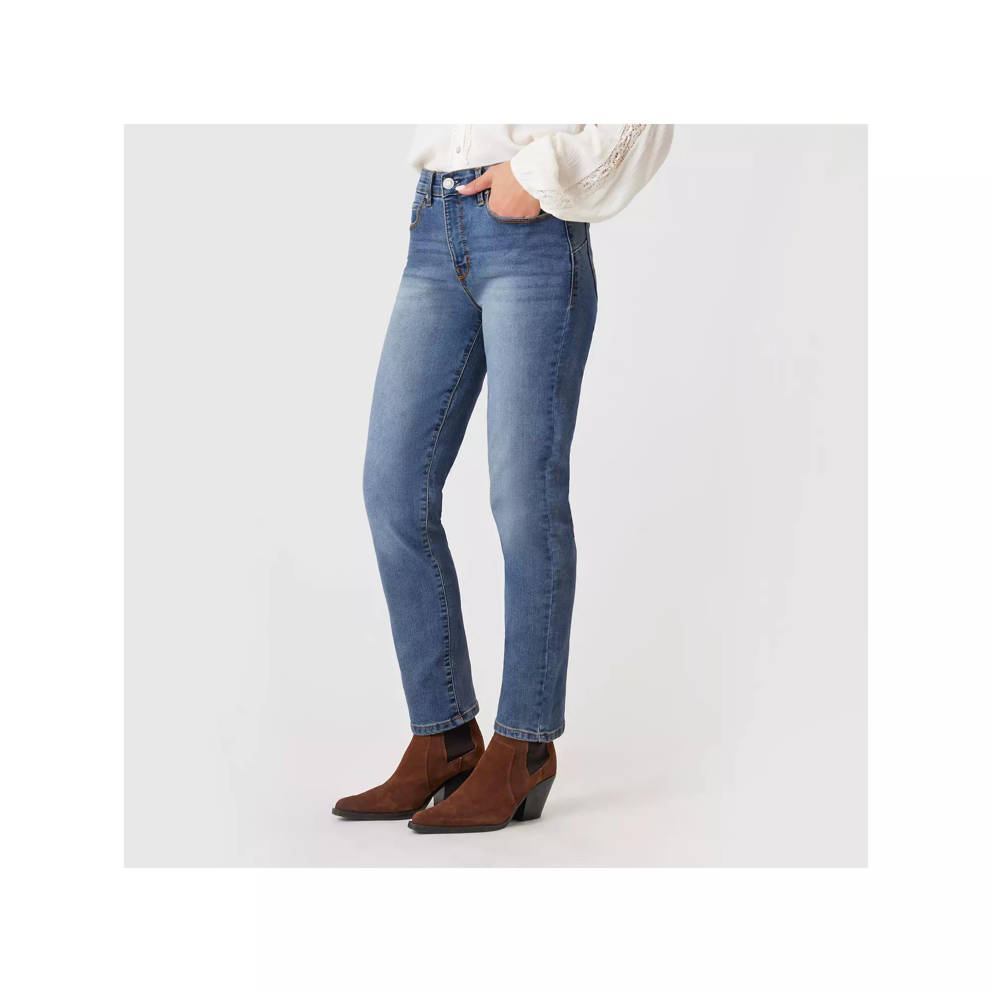 Womens Angels Forever Young Lift High Rise Straight Leg Jeans Silver Product Image