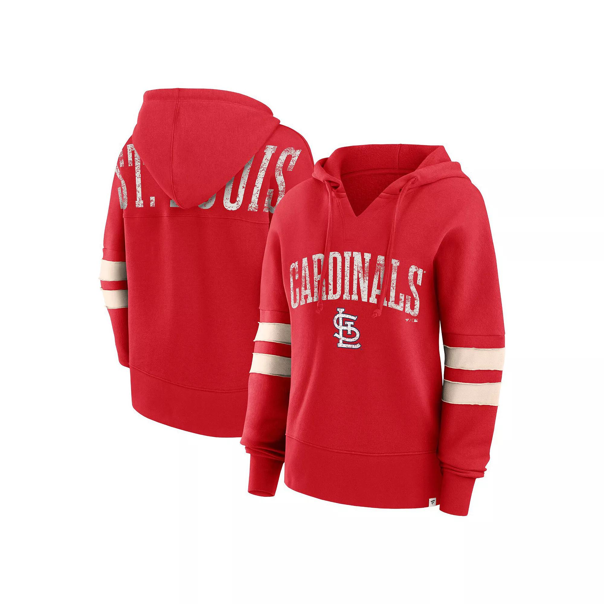 Women's Fanatics Branded Red St. Louis Cardinals Bold Move Notch Neck Pullover Hoodie,  Product Image
