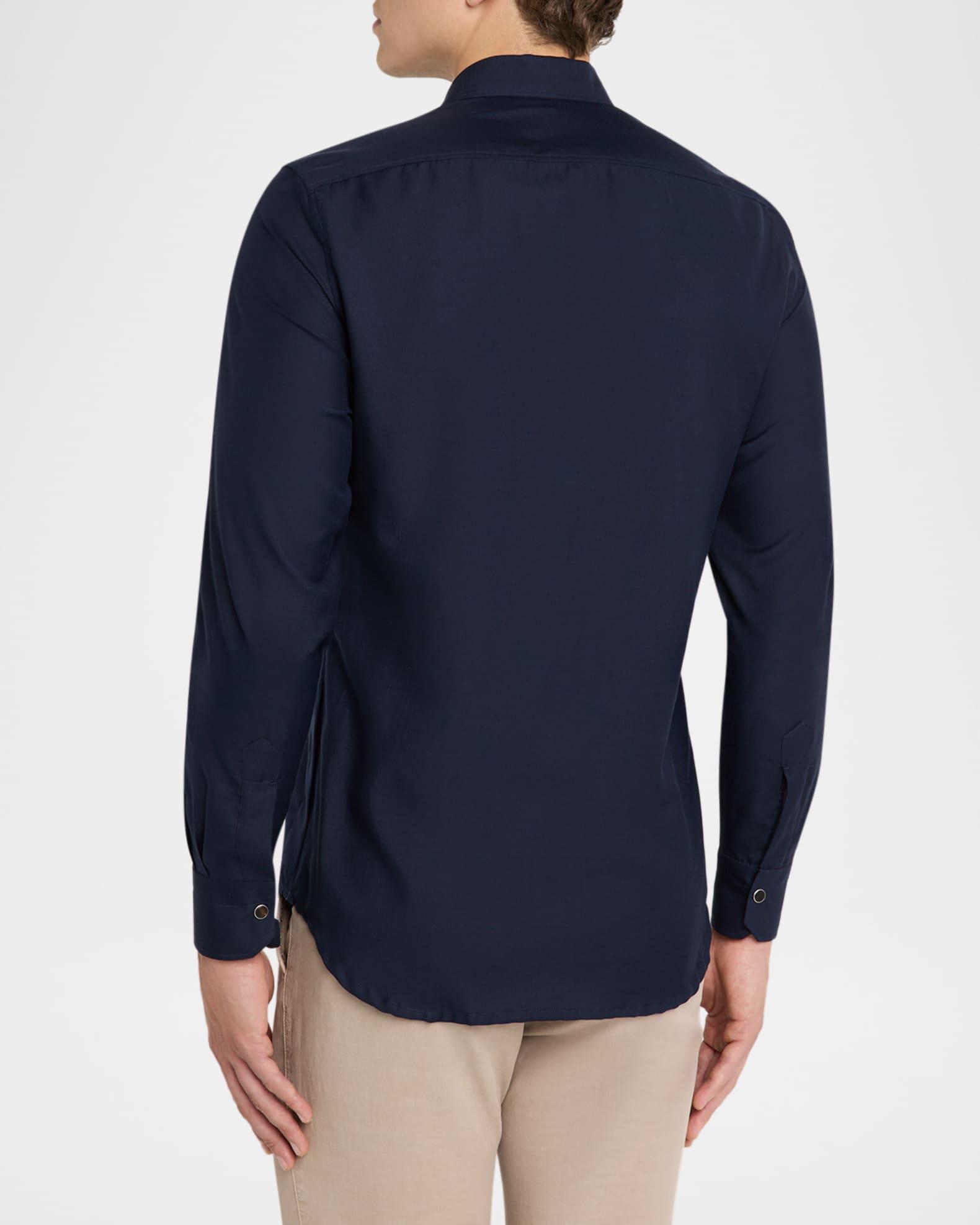 Men's Cotton and Silk Snap-Front Overshirt Product Image