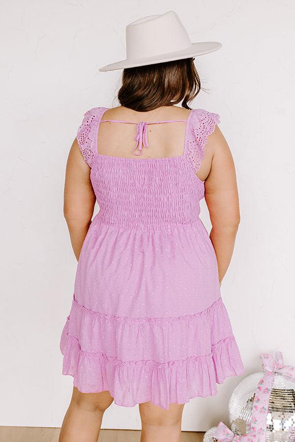 Adventure Seeker Smocked Mini Dress In Lavender Curves Product Image