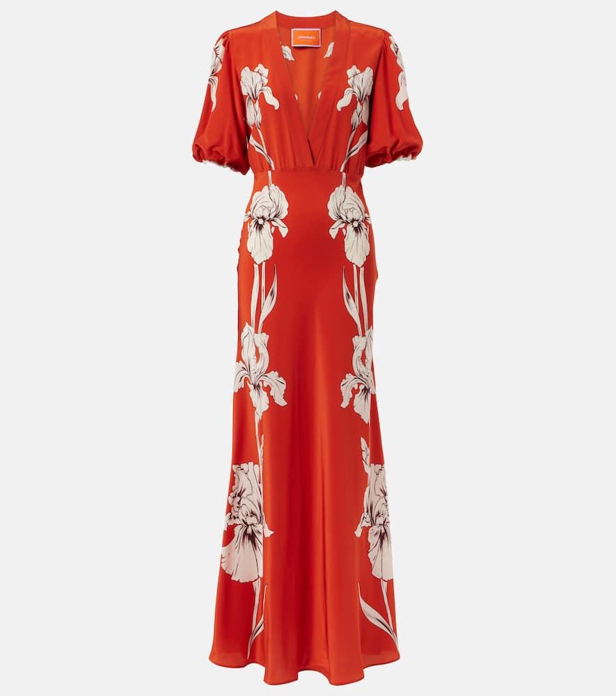 LA DOUBLEJ Marlene Floral-print Silk-crepe Maxi Dress In Iris Placée Product Image