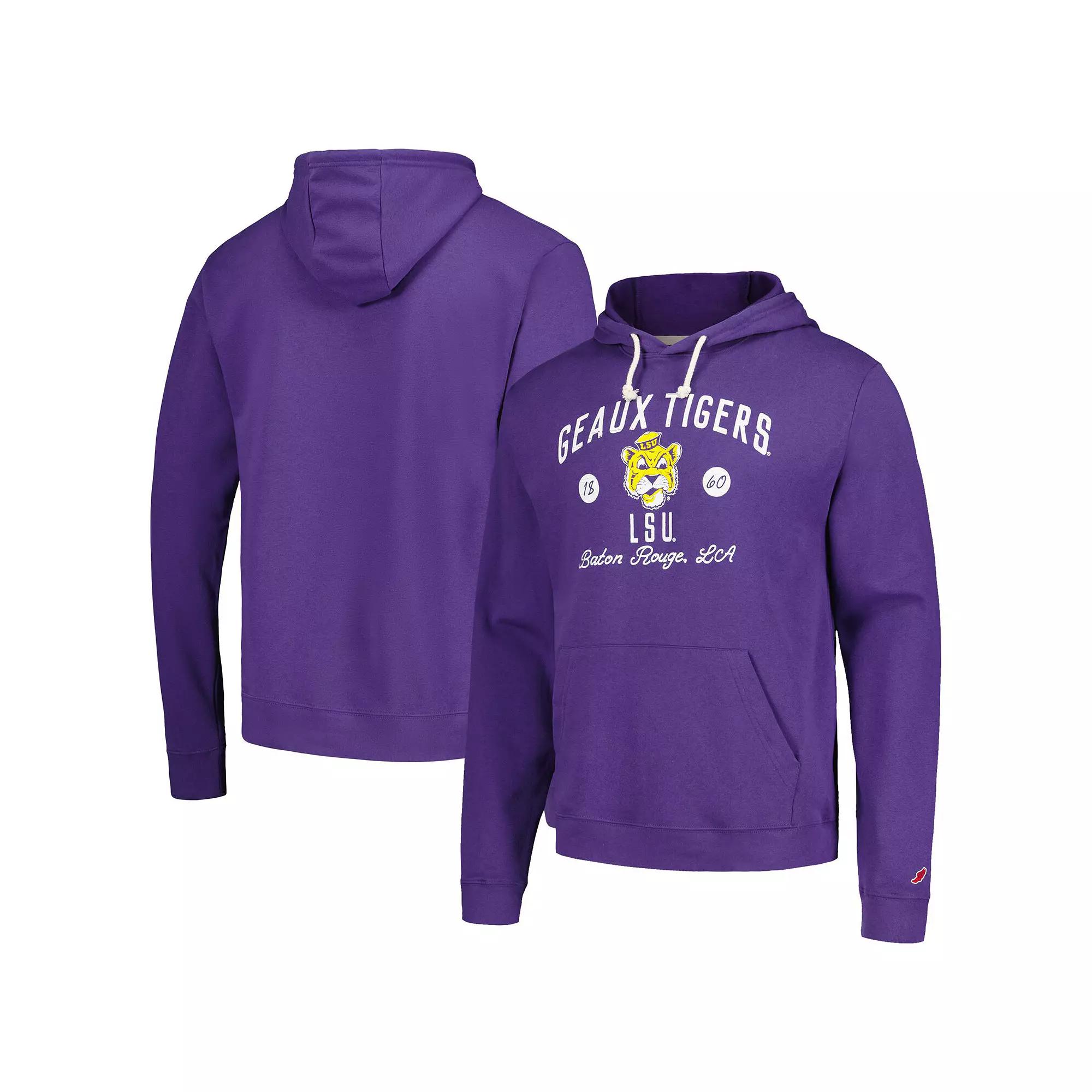 Men's League Collegiate Wear Purple LSU Tigers Bendy Arch Essential Pullover Hoodie,  Product Image