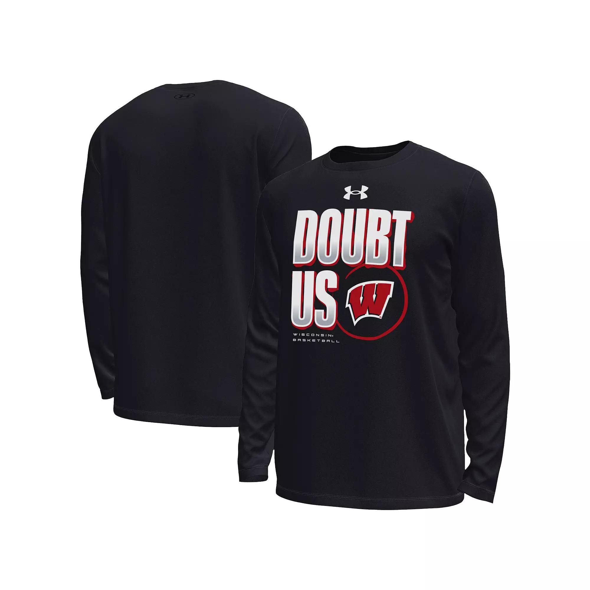 Men's Under Armour Black Wisconsin Badgers March Madness Unity Long Sleeve T-Shirt, Size: Small Product Image