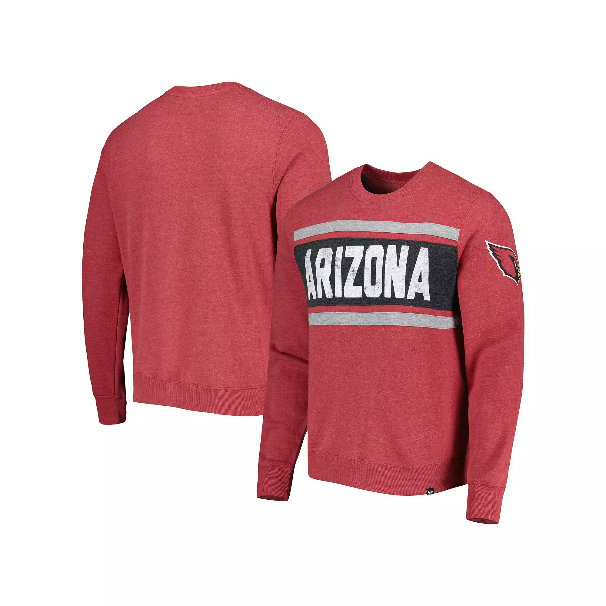 Men's '47 Heathered Cardinal Arizona Cardinals Bypass Tribeca Pullover Sweatshirt,  Product Image