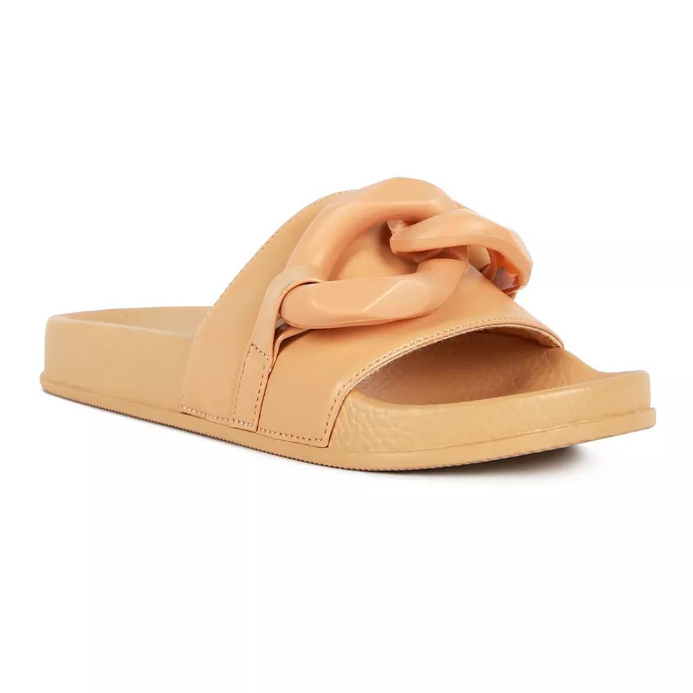 London Rag Women's Riverside Lounge Slide Sandals, Size: 10, Beige Product Image