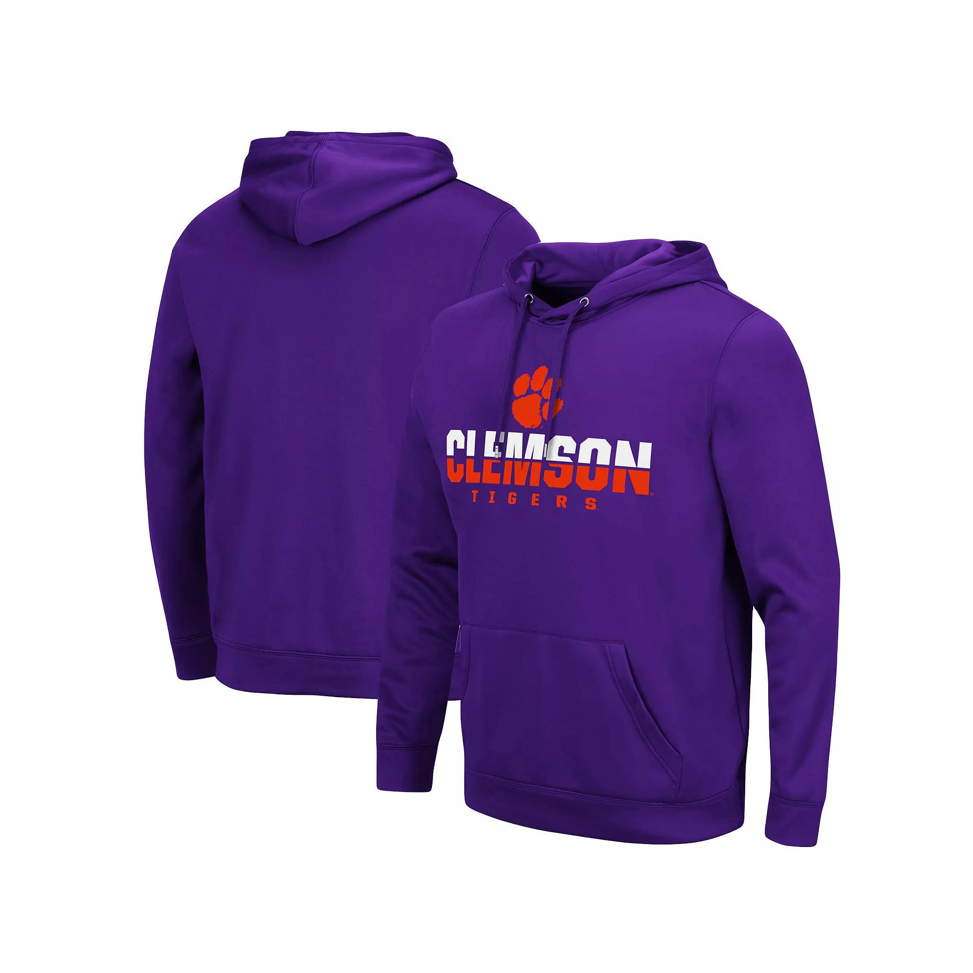 Men's Colosseum Purple Clemson Tigers Lantern Pullover Hoodie,  Product Image