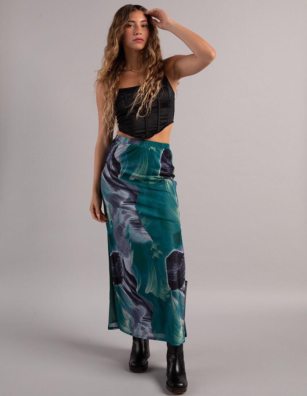 WEST OF MELROSE Womens Satin Corset - BLACK Product Image