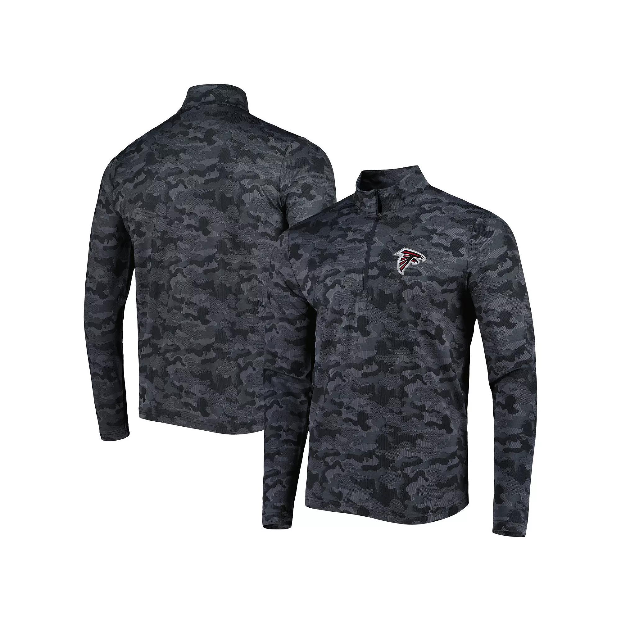 Men's Antigua Black Atlanta Falcons Brigade Quarter-Zip Sweatshirt,  Product Image