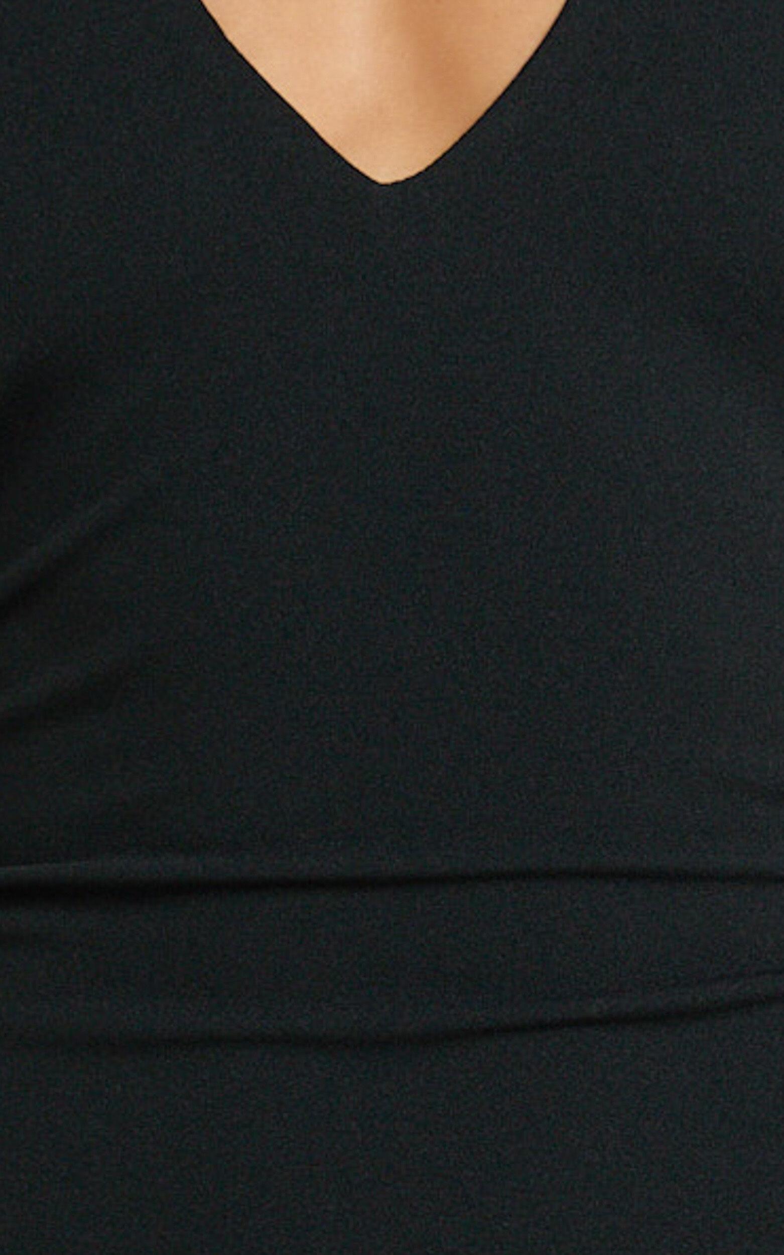 Feliz Mini Dress - Plunge Halter Low Back Dress in Black Product Image