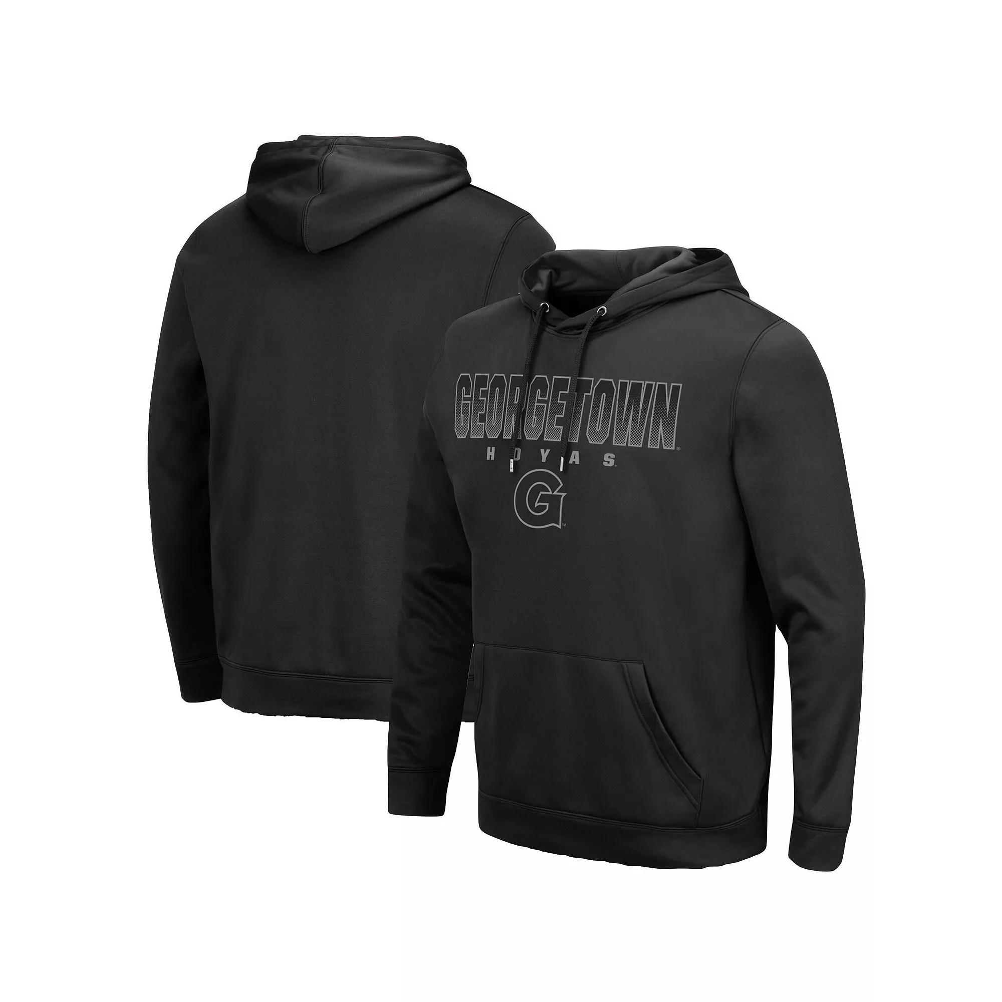 Men's Colosseum Black Georgetown Hoyas Blackout 3.0 Pullover Hoodie,  Product Image