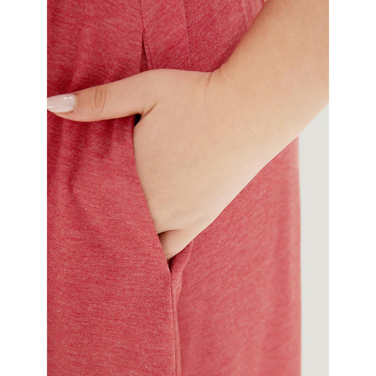 Plus Size Supersoft Essentials Cold Shoulder Broderie Anglaise Layered Dress OrangeRed Women Casual Adjustable Straps Cold Shoulder Short sleeve Curvy Midi Dress BloomChic 14-16/1X Product Image