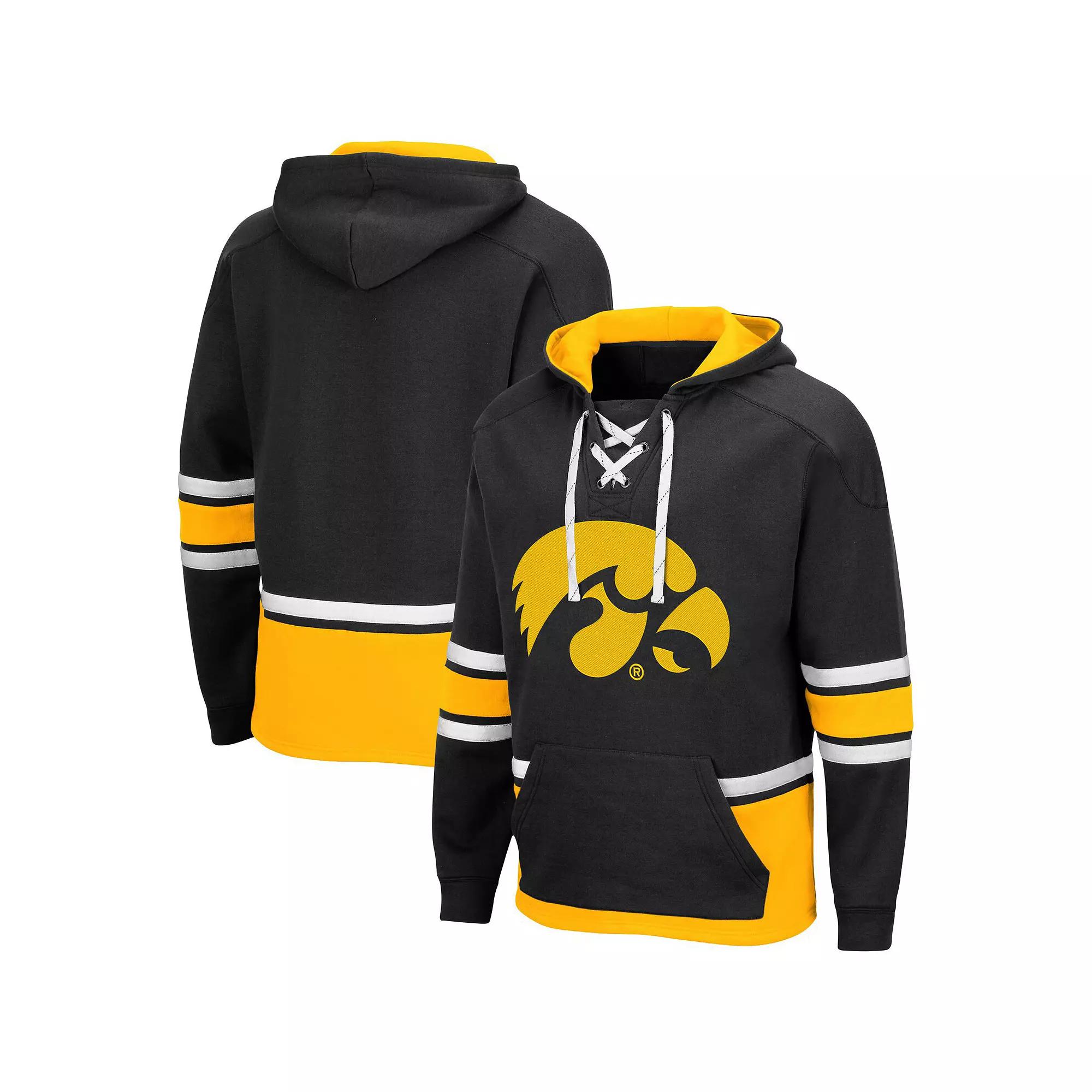Men's Colosseum Black Iowa Hawkeyes Lace Up 3.0 Pullover Hoodie, Size: XL Product Image