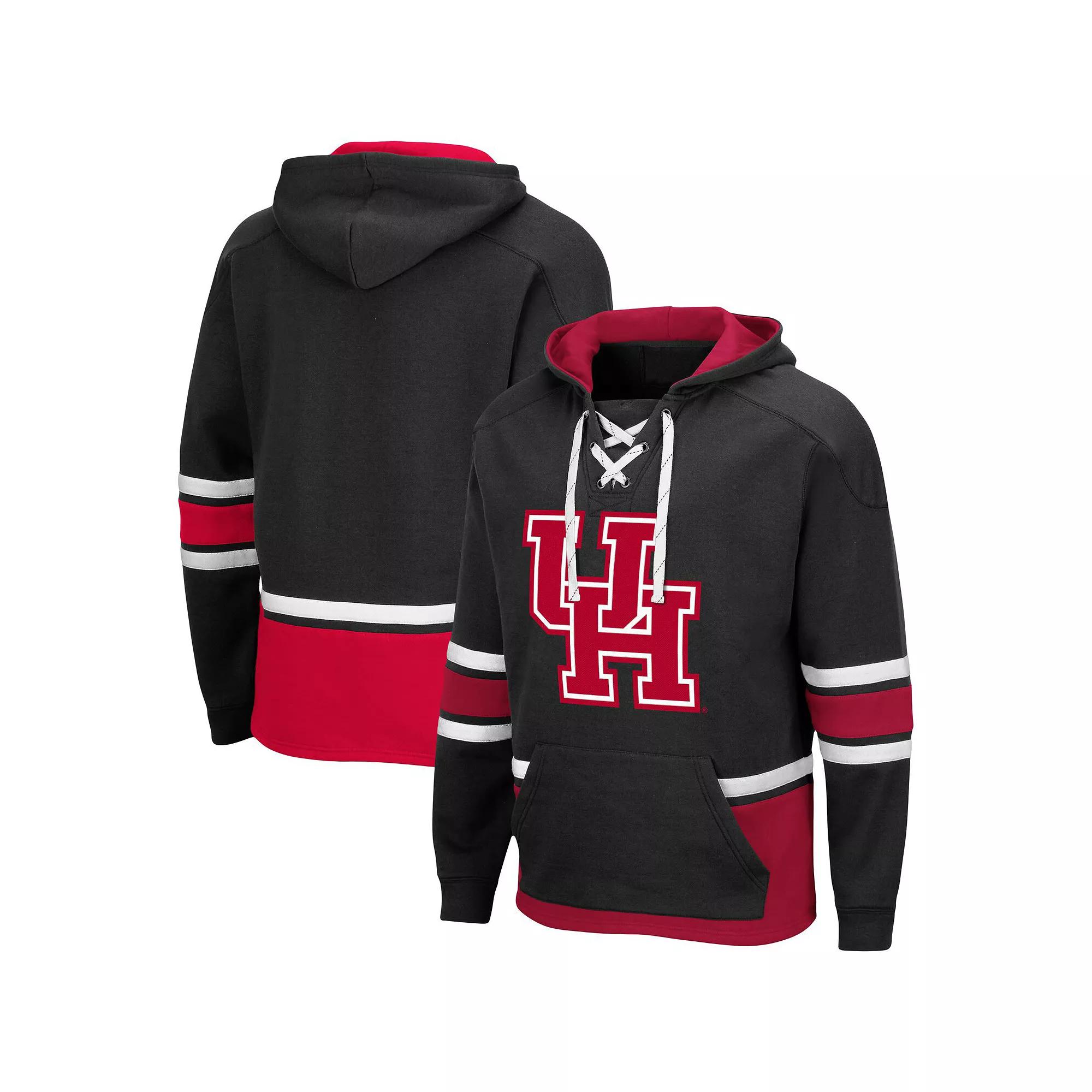 Men's Colosseum Black Houston Cougars Lace Up 3.0 Pullover Hoodie, Size: Medium, Hou Black Product Image