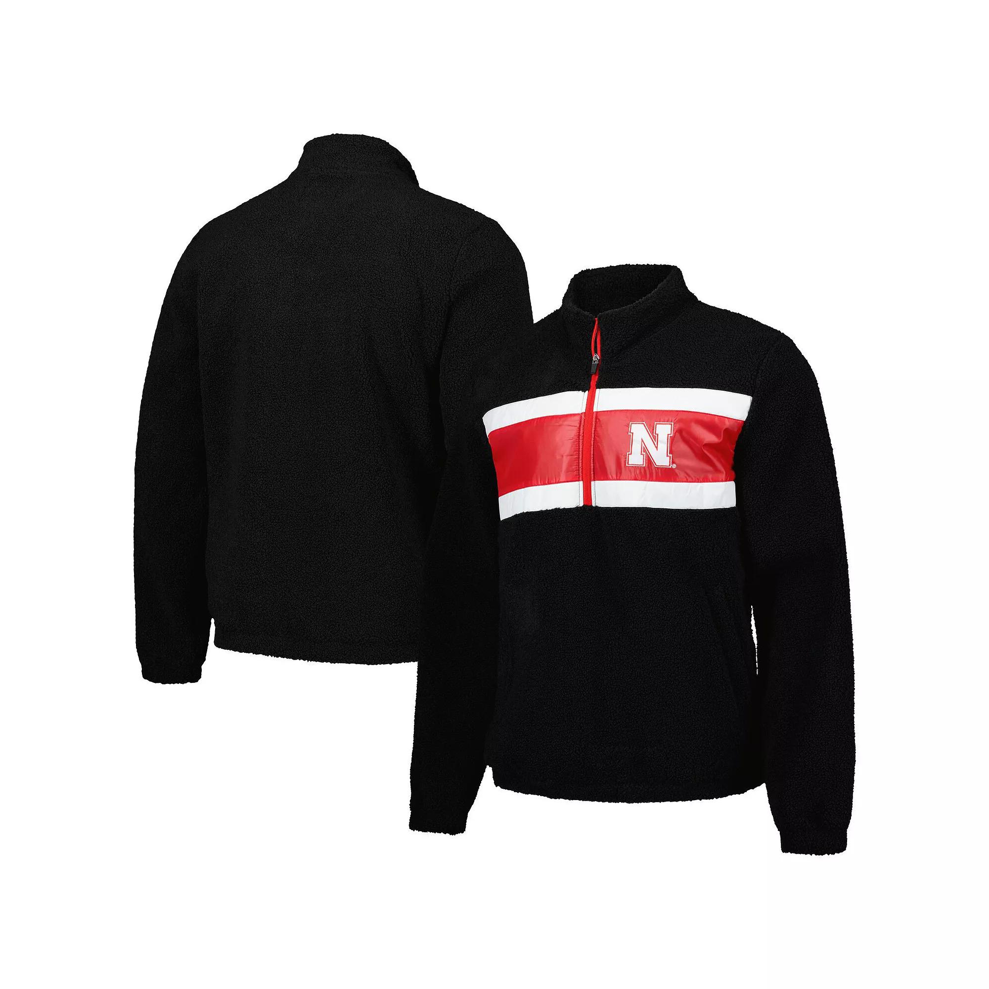 Men's G-III Sports by Carl Banks Black Nebraska Huskers Pinch Runner Half-Zip Top, Size: Small Product Image