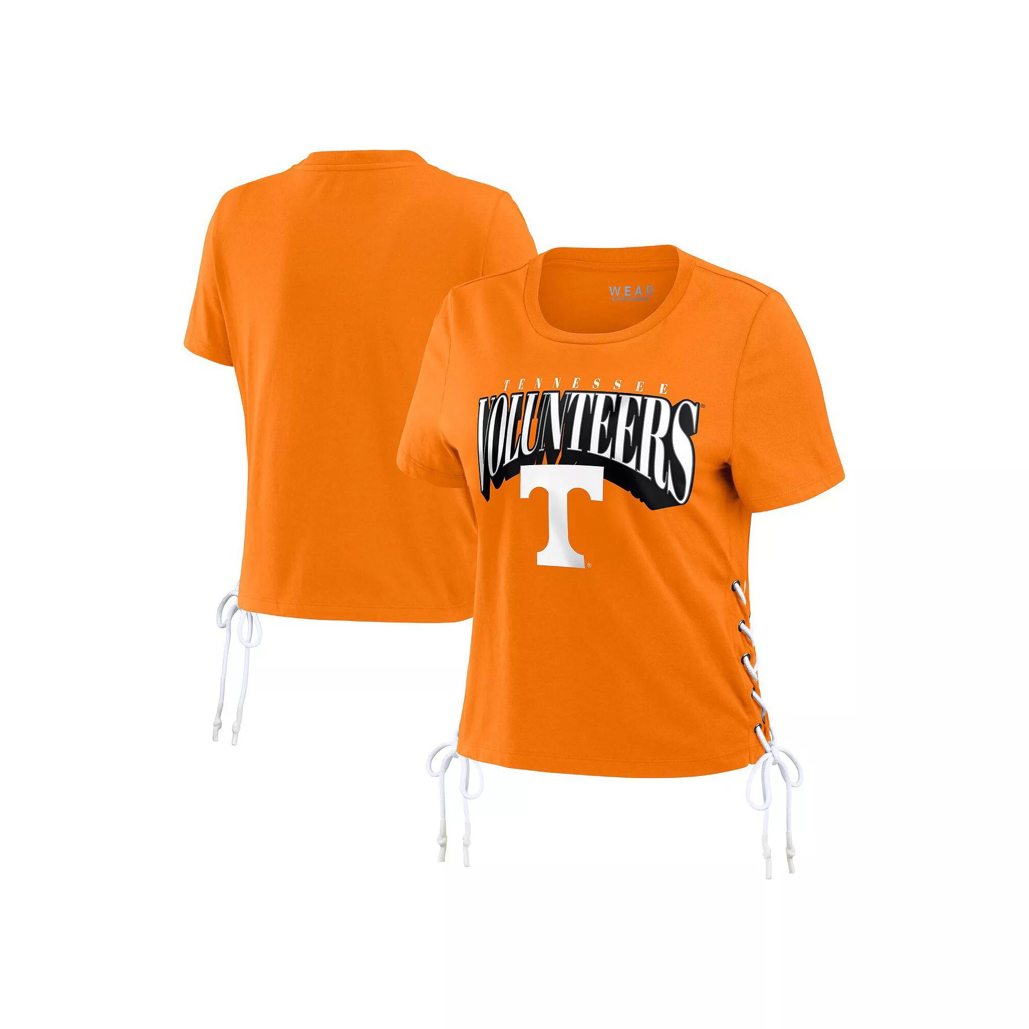 Women's WEAR by Erin Andrews Tennessee Orange Tennessee Volunteers Side Lace-Up Modest Crop T-Shirt,  Product Image