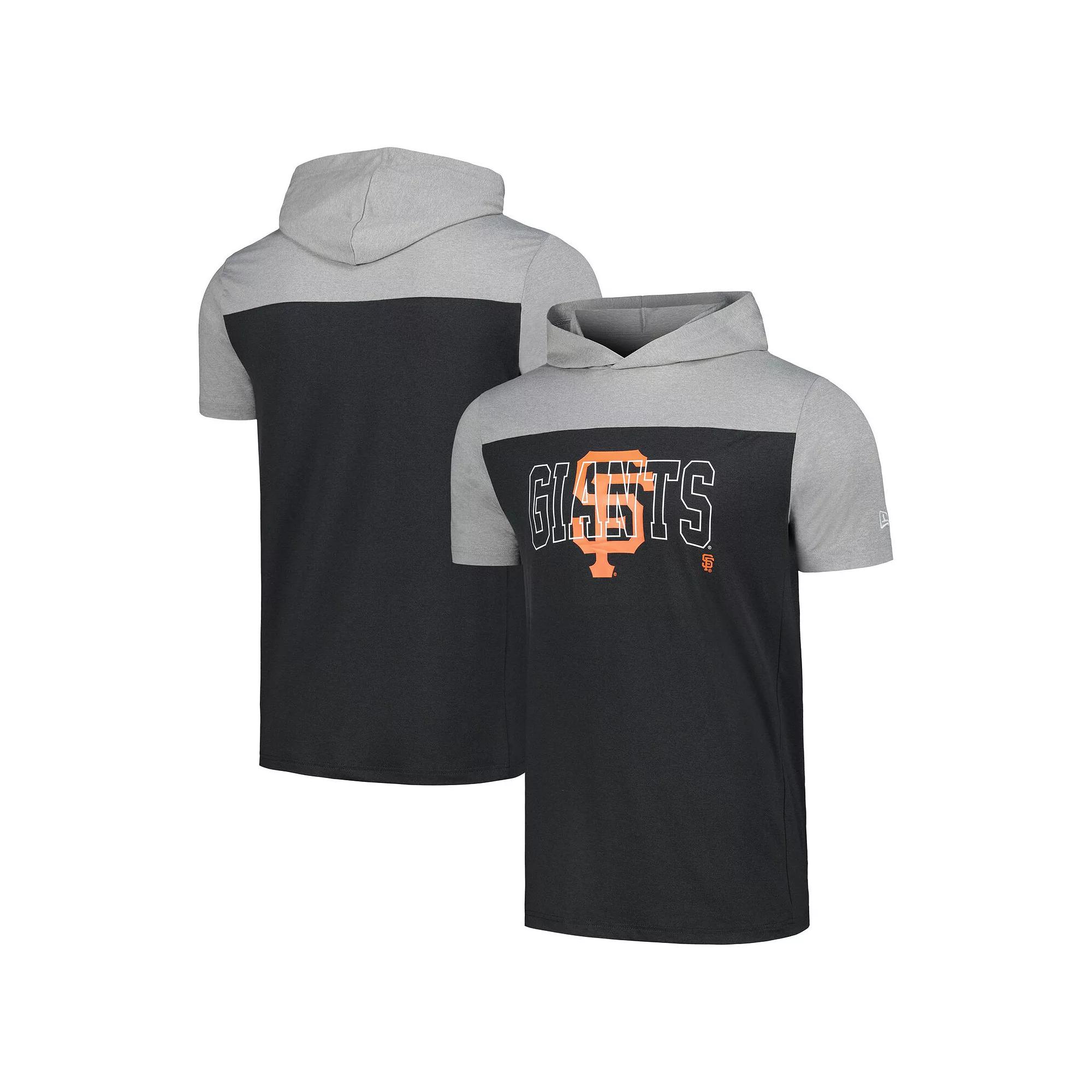 Men's New Era Black San Francisco Giants Active Brushed Hoodie T-Shirt,  Product Image