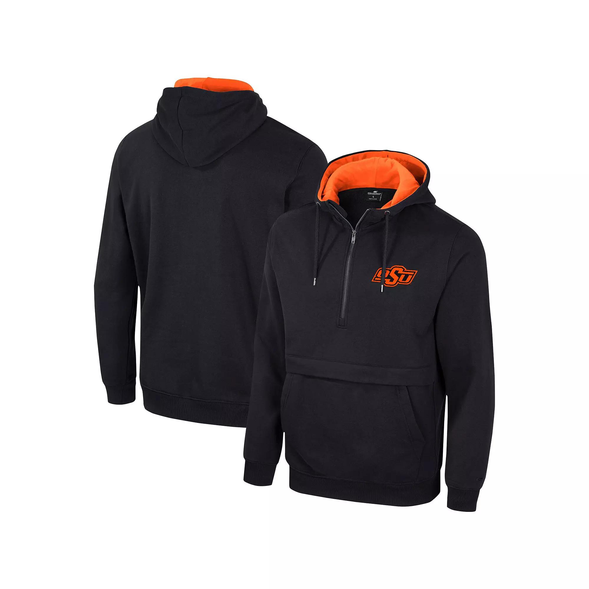 Men's Colosseum Black Oklahoma State Cowboys Half-Zip Hoodie,  Product Image