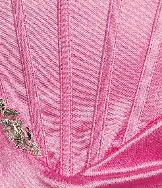 GB Satin Cutout Bejeweled Dress Product Image