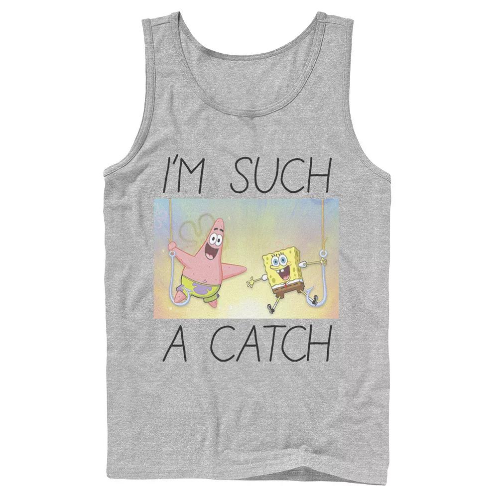 Men's Nickelodeon SpongeBob SquarePants Such A Catch Fish Hook Graphic Tank Top,  Product Image