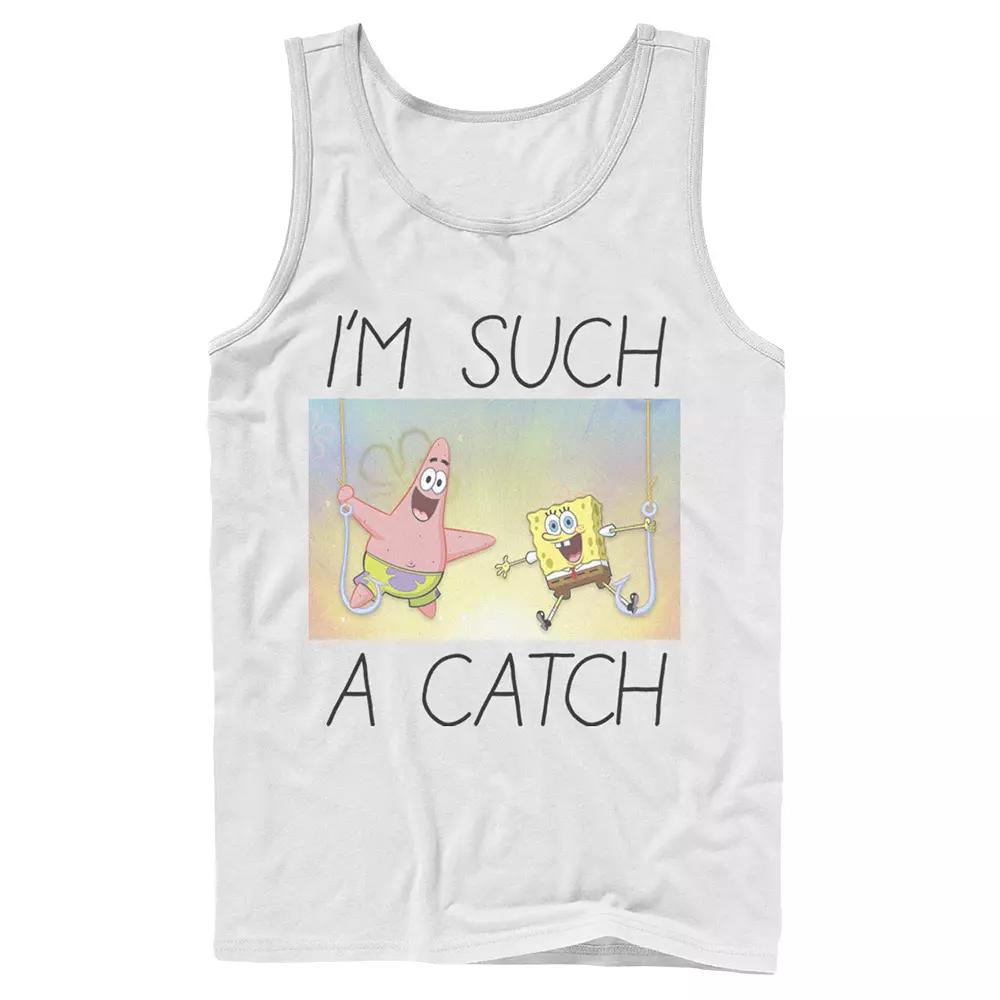Men's Nickelodeon SpongeBob SquarePants Such A Catch Fish Hook Graphic Tank Top,  Product Image