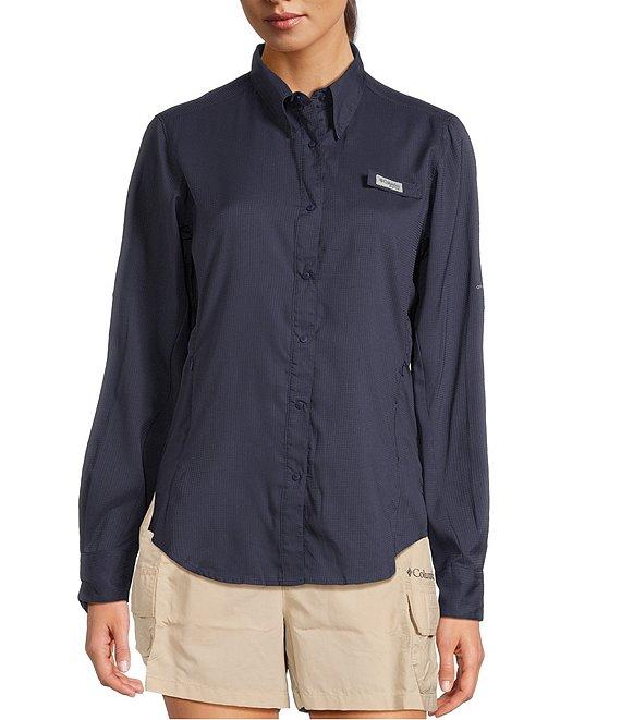 Columbia Womens Tamiami II Long Sleeve Woven Point Collar Roll-Tab Sleeves Button Front Shirt Product Image