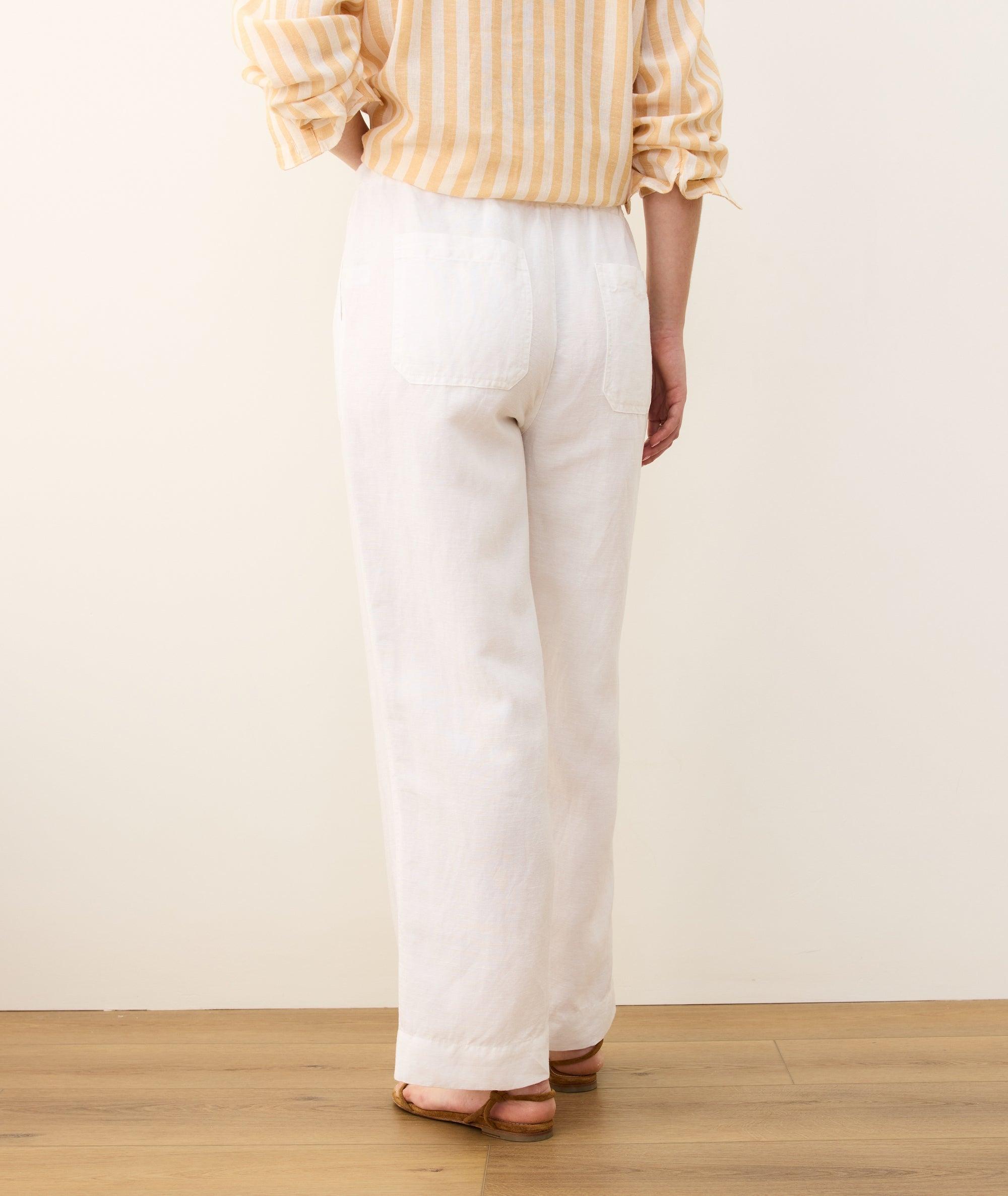 Linen Drawstring Straight Leg Pant Product Image