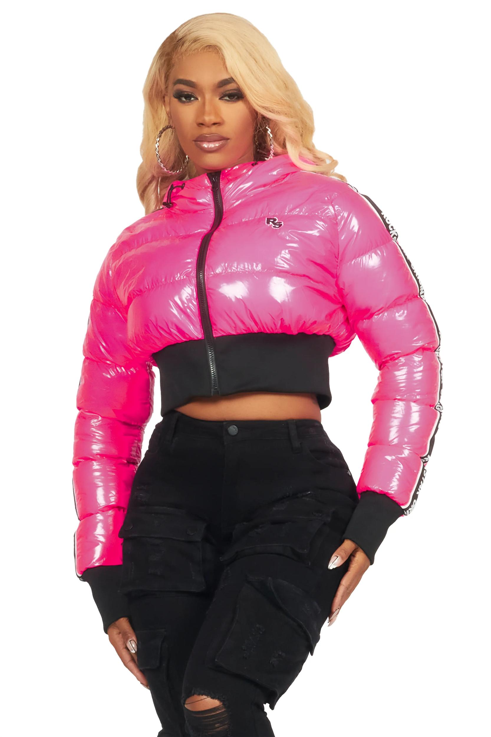 Jackey Hot Pink 2.0 Crop Puffer Jacket Female Product Image