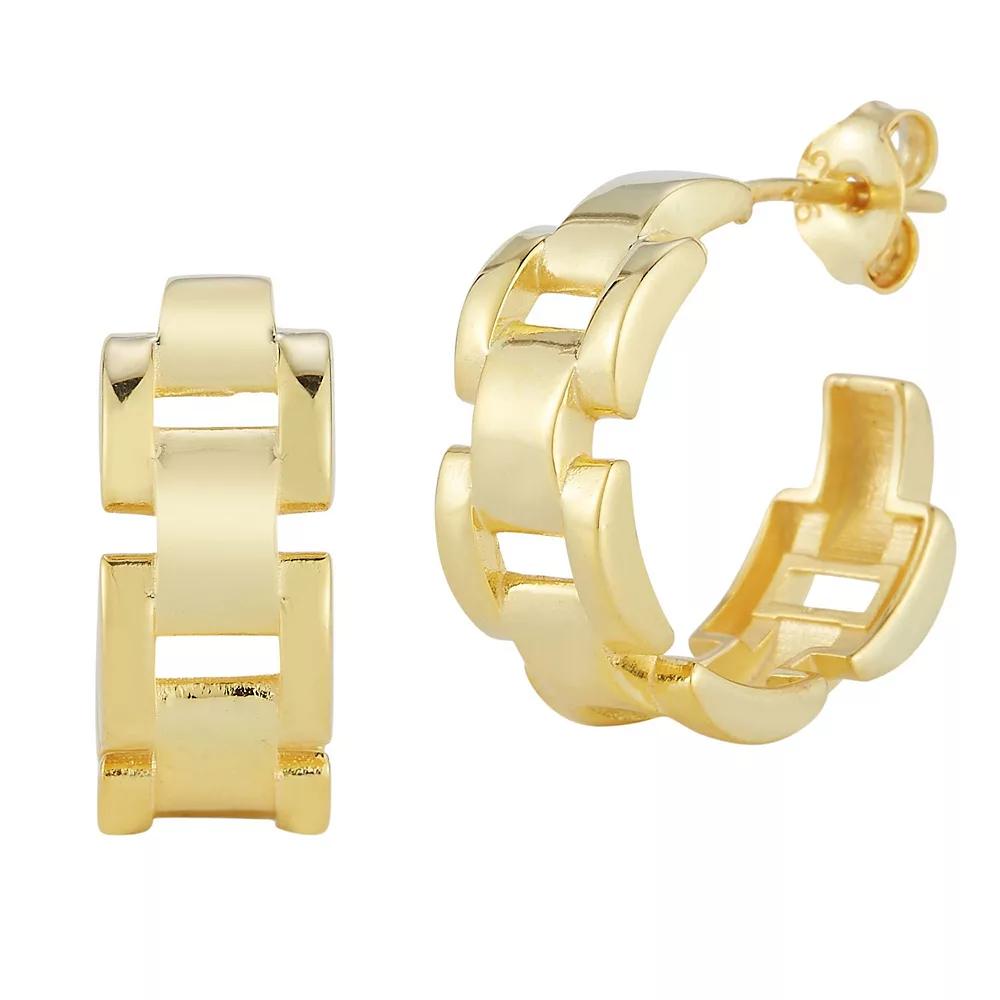 Sunkissed Sterling Bold Chain Link Hoop Earrings, Women's, Gold Tone Product Image