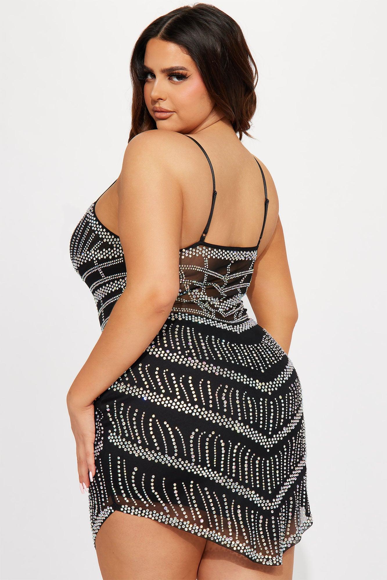 Grace Embellished Mini Dress - Black Product Image